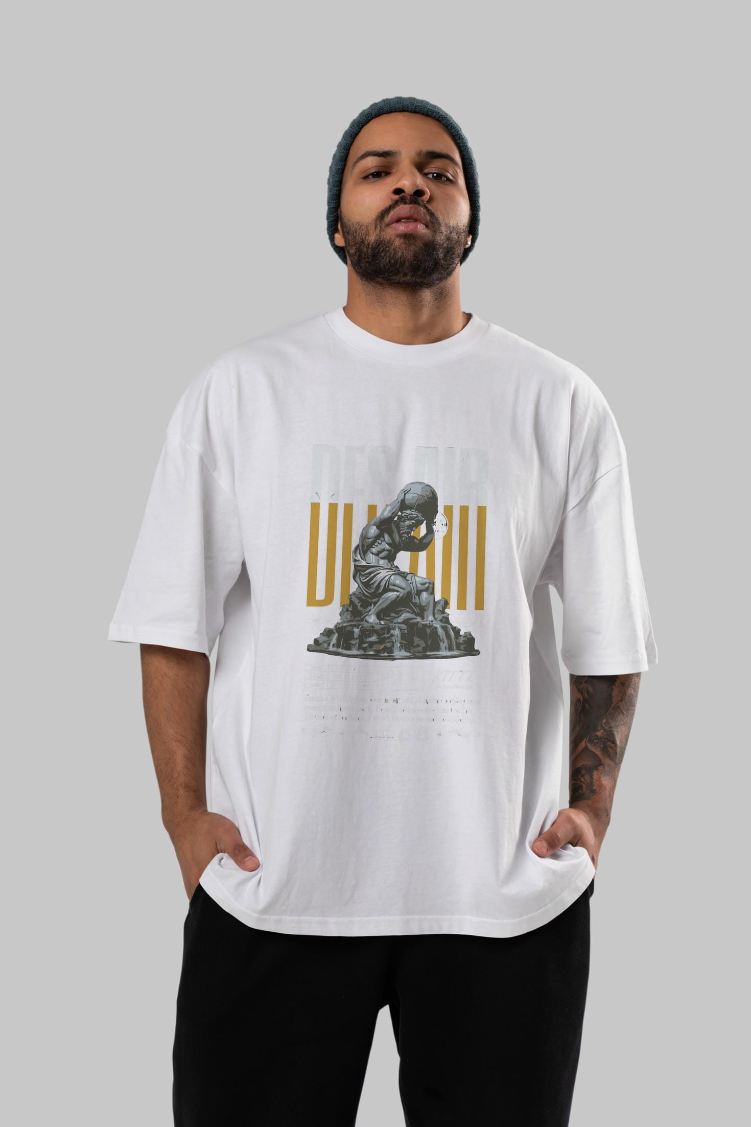 Des air ön Baskılı Oversize t-shirt Erkek Kadın %100 Pamuk Bisiklet Yaka tişort