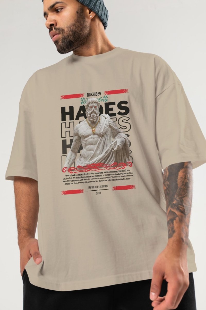 Hades 2 ön Baskılı Oversize t-shirt Erkek Kadın %100 Pamuk Bisiklet Yaka tişort - Cilexi