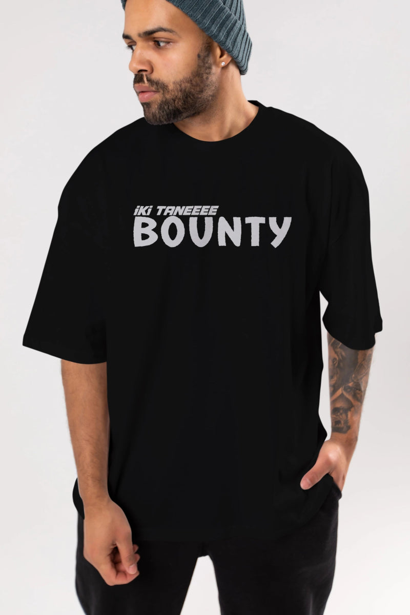 İki Tane Bounty Ön Baskılı Oversize t-shirt %100 pamuk Erkek Kadın Unisex - Cilexi