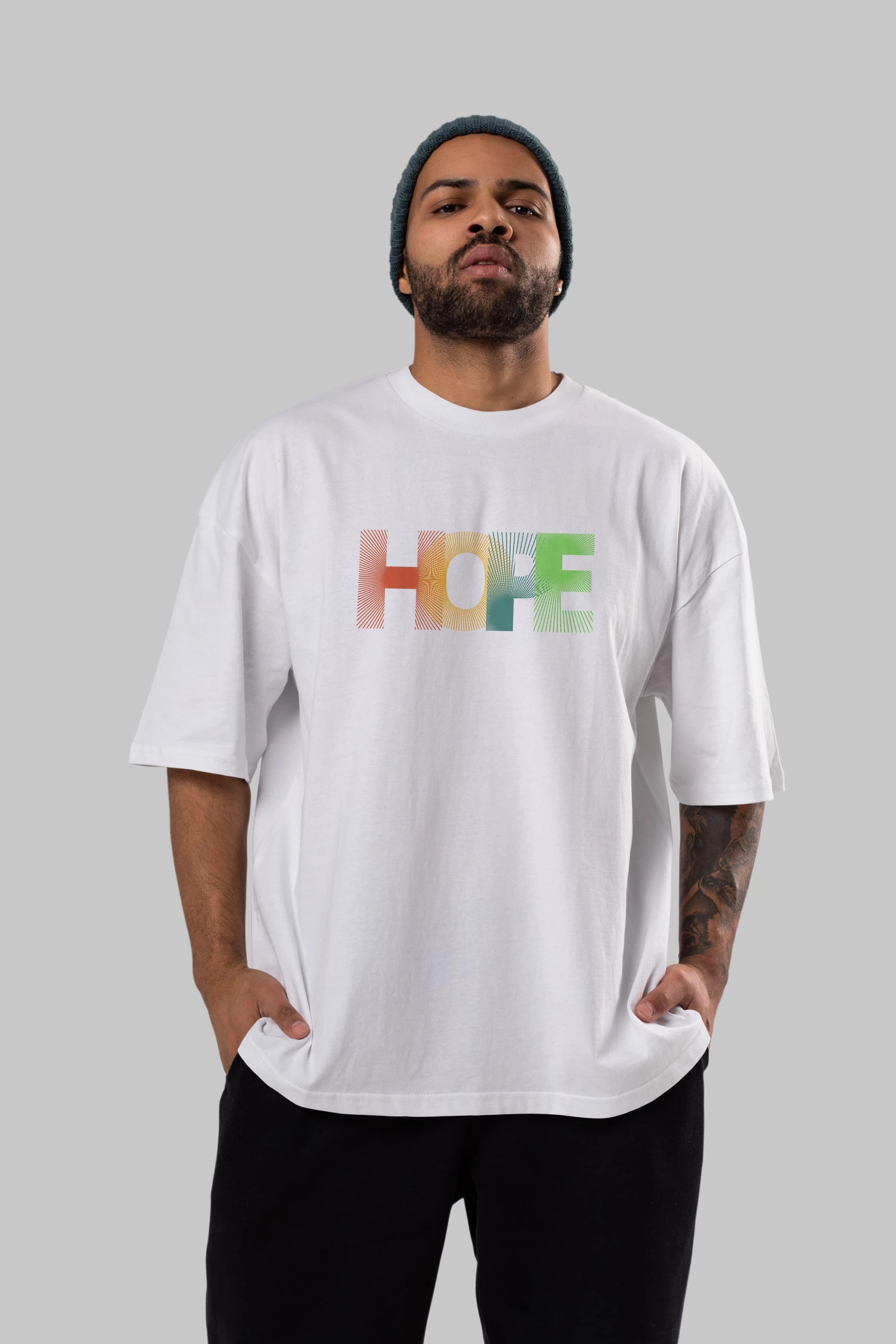 Hope Ön Baskılı Oversize t-shirt Erkek Kadın Unisex