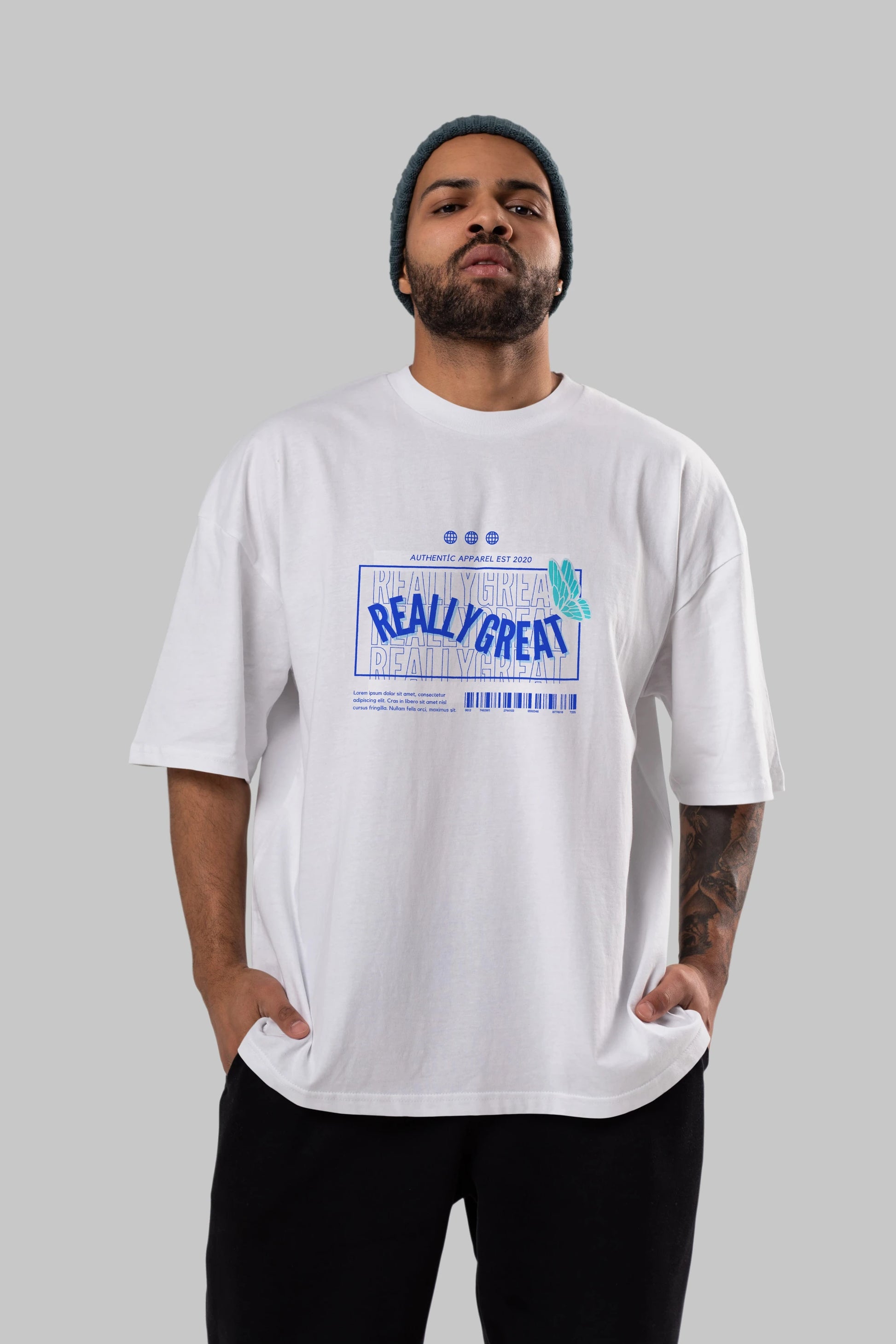 Really Great Yazılı Ön Baskılı Oversize t-shirt Erkek Kadın Unisex