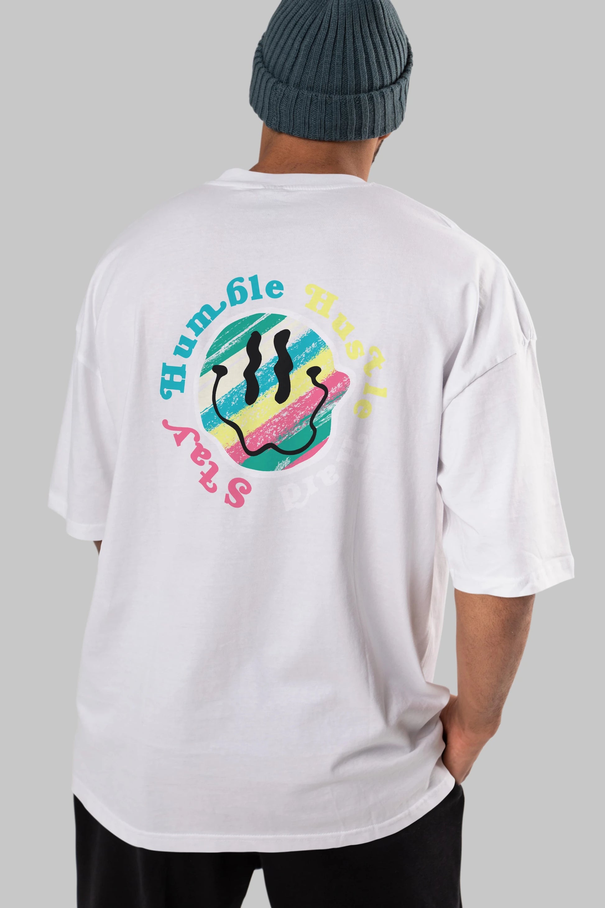 Stay Humble 2 Arka Baskılı Oversize t-shirt Erkek Kadın Unisex