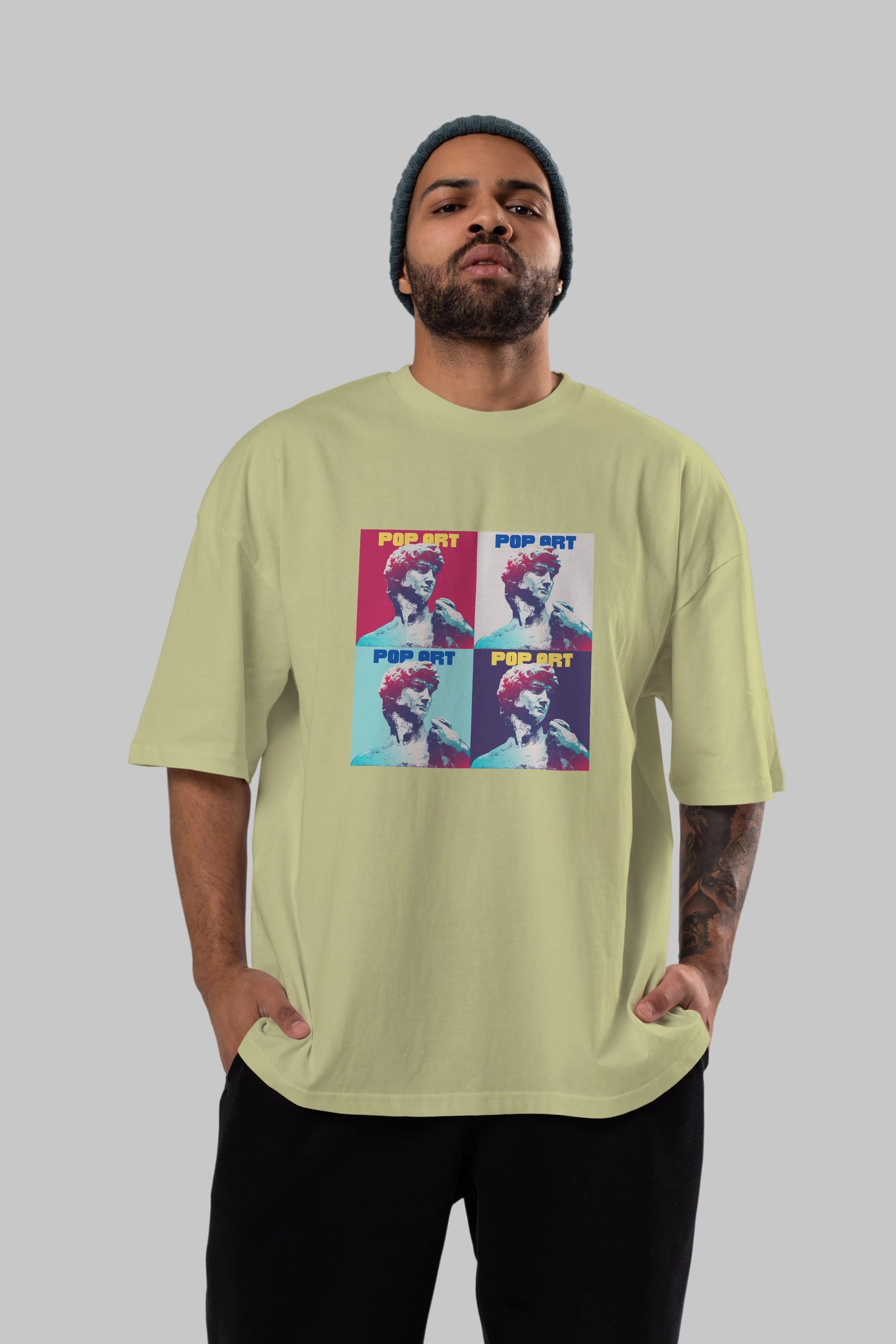 Creative Pop Art Ön Baskılı Oversize t-shirt Erkek Kadın Unisex