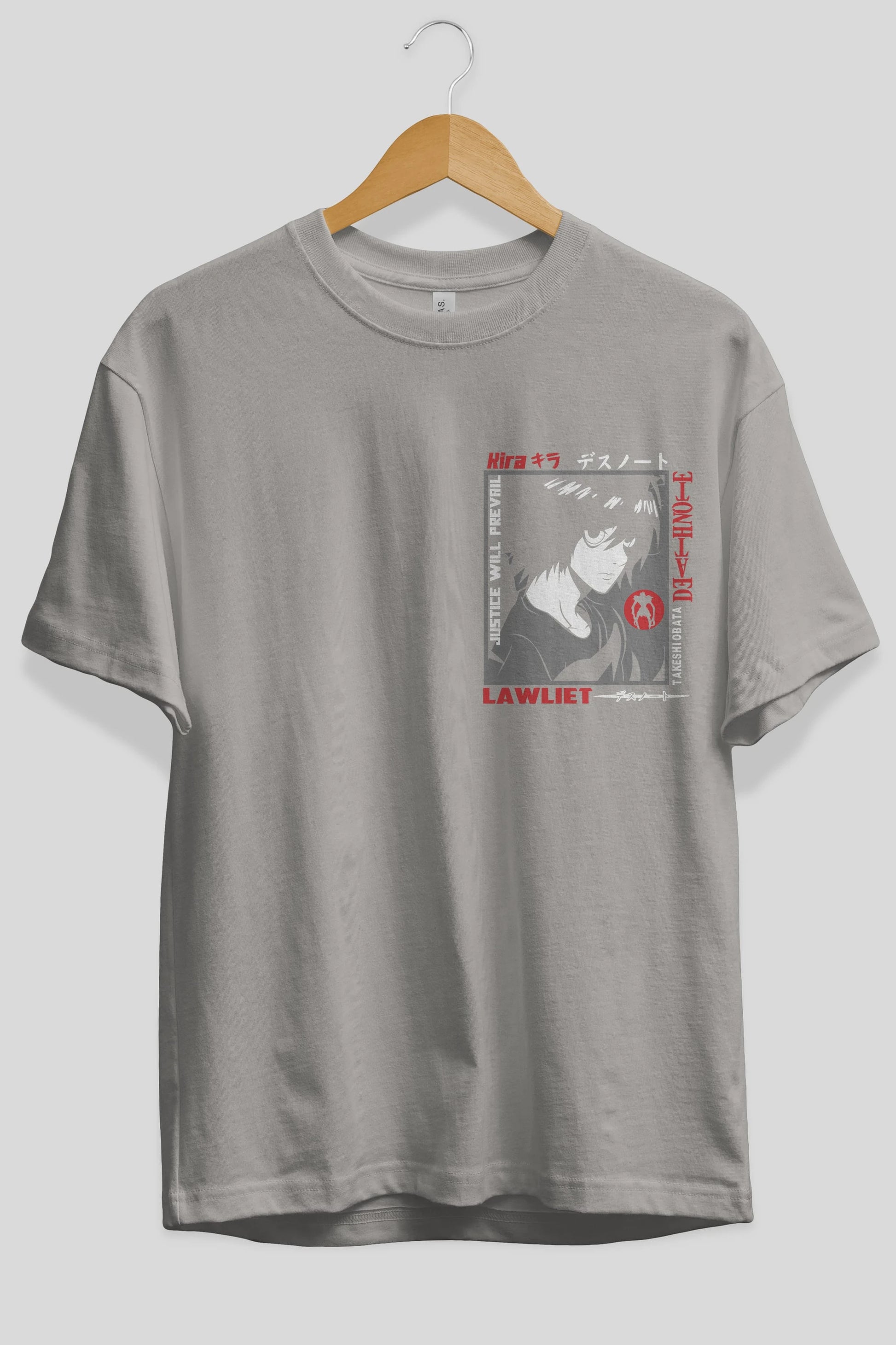 DEATH NOTE Ön Sol Baskılı Oversize t-shirt Erkek Kadın Unisex %100 Pamuk Bisiklet Yaka tişort