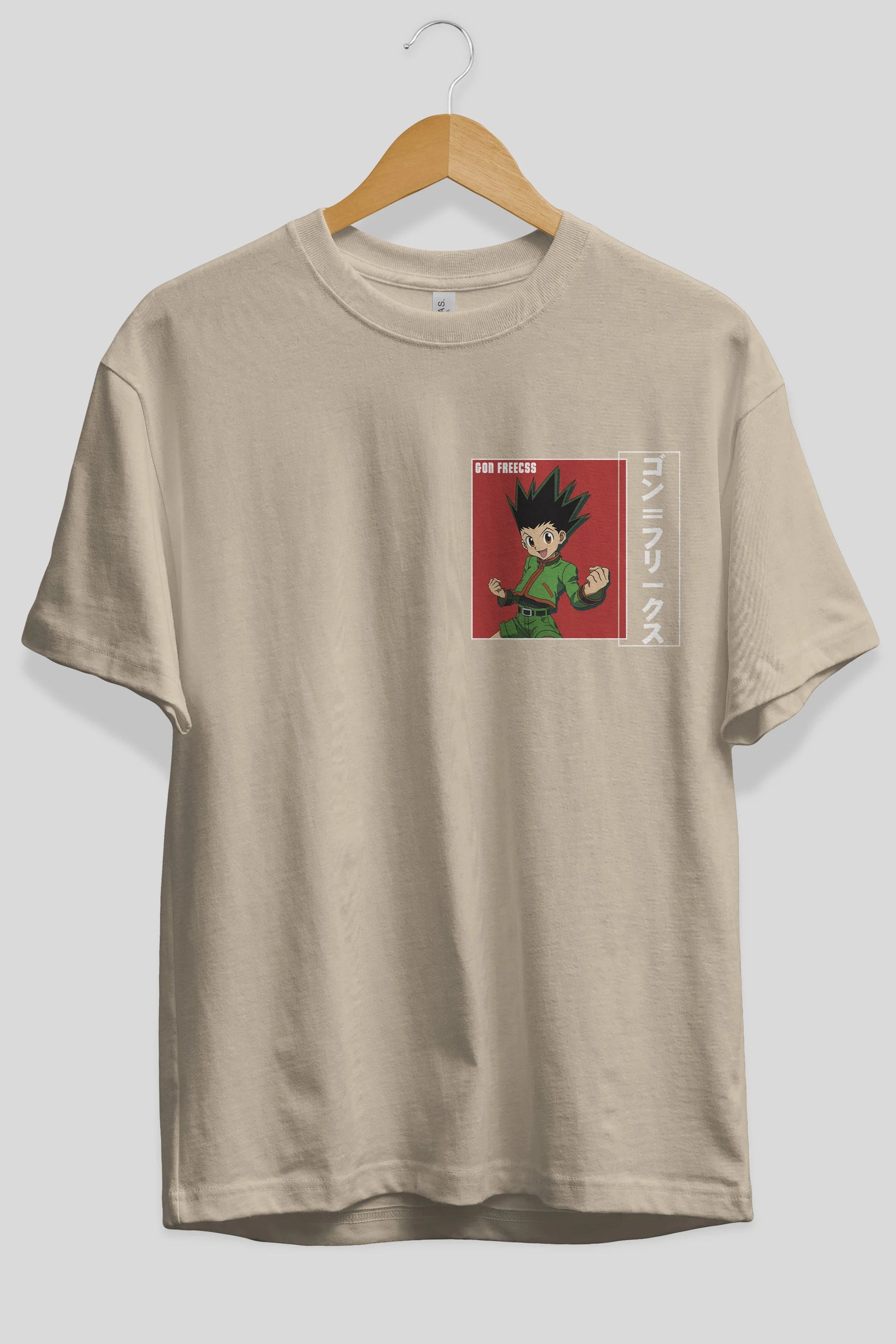 Gon Freecss HUNTER X HUNTER 5 Ön Sol Baskılı Oversize t-shirt Erkek Kadın Unisex %100 Pamuk Bisiklet Yaka tişort