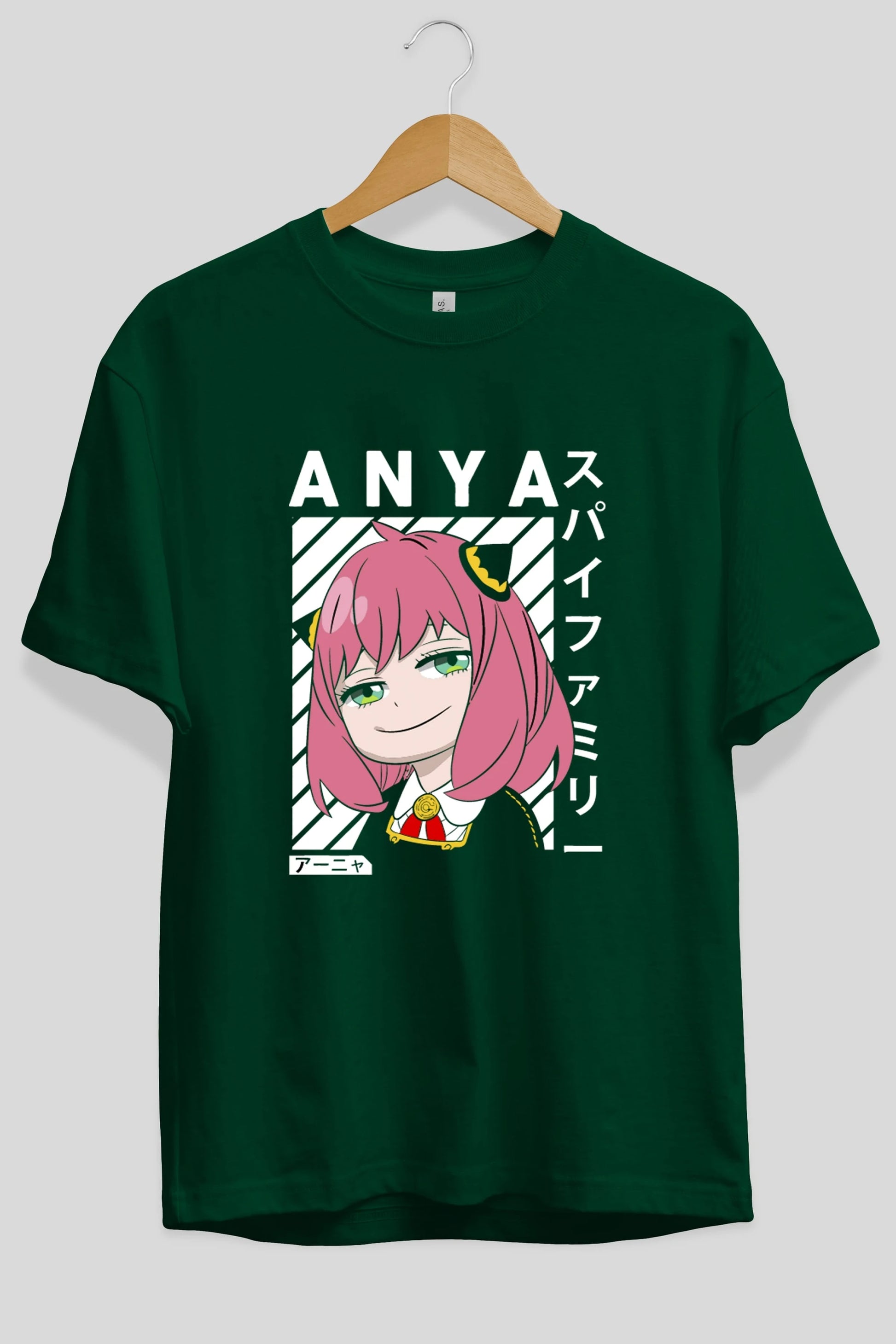 Anya SPYX FAMILY Anime Ön Baskılı Oversize t-shirt %100 pamuk Erkek Kadın Unisex