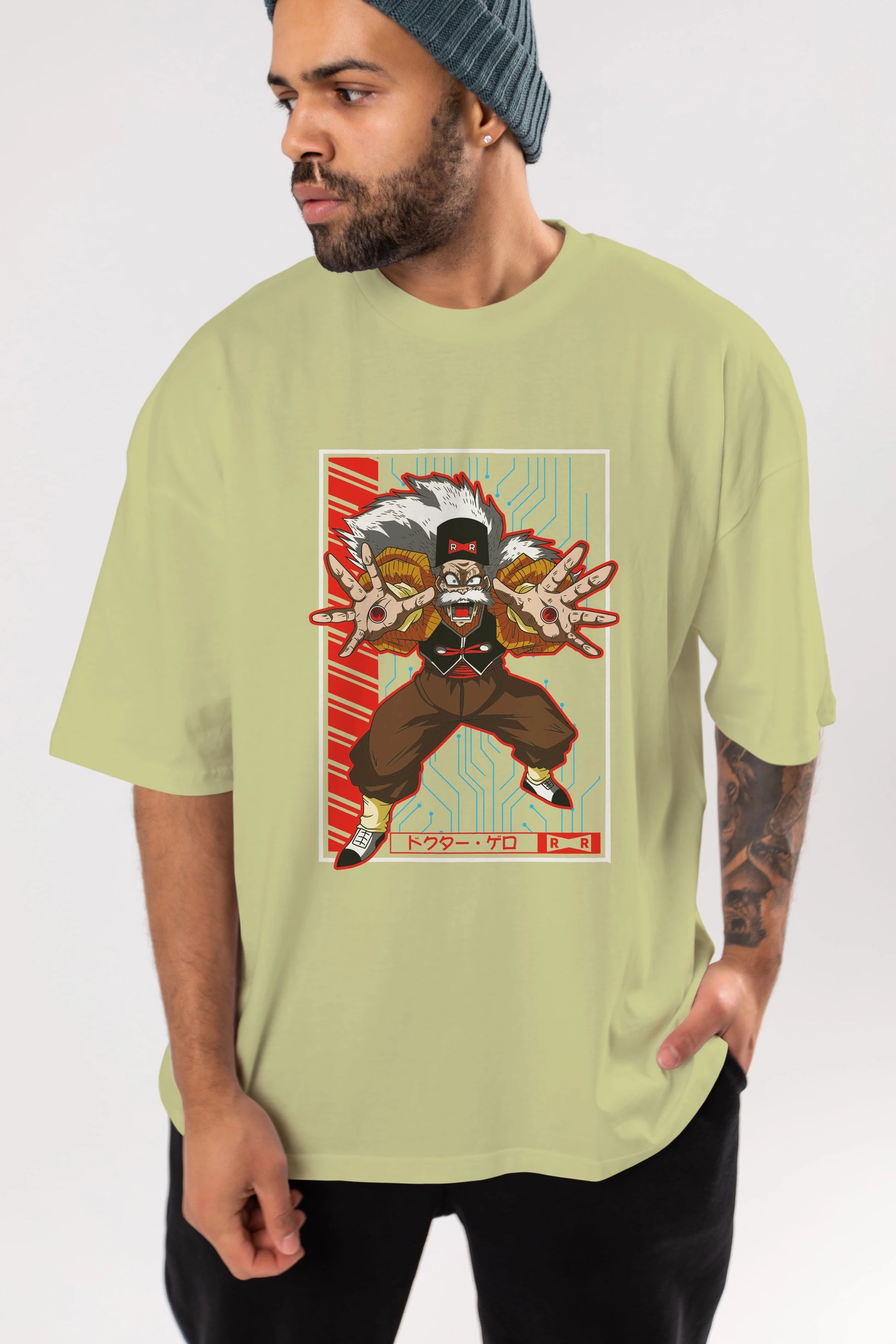 DragonBall DrMakigero Anime Ön Baskılı Oversize t-shirt %100 pamuk Erkek Kadın Unisex