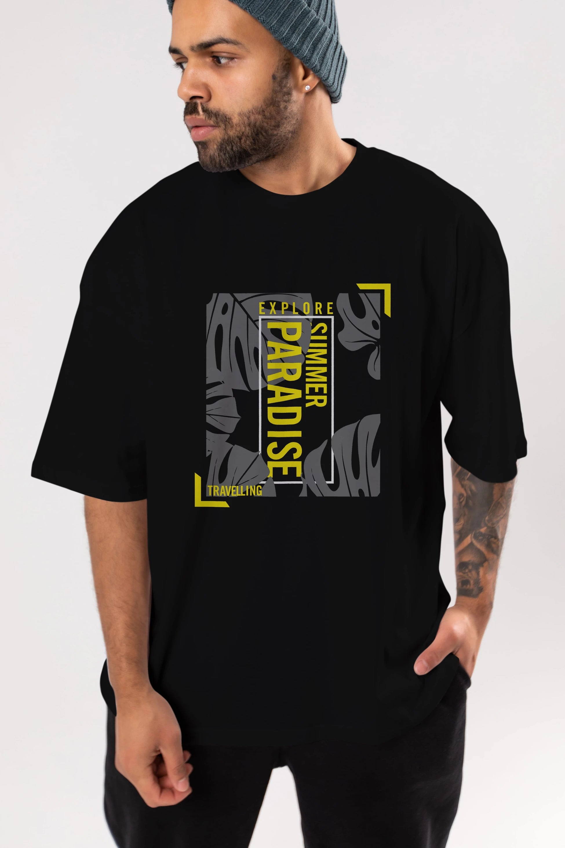 Explore Summer Ön Baskılı Oversize t-shirt Erkek Kadın Unisex