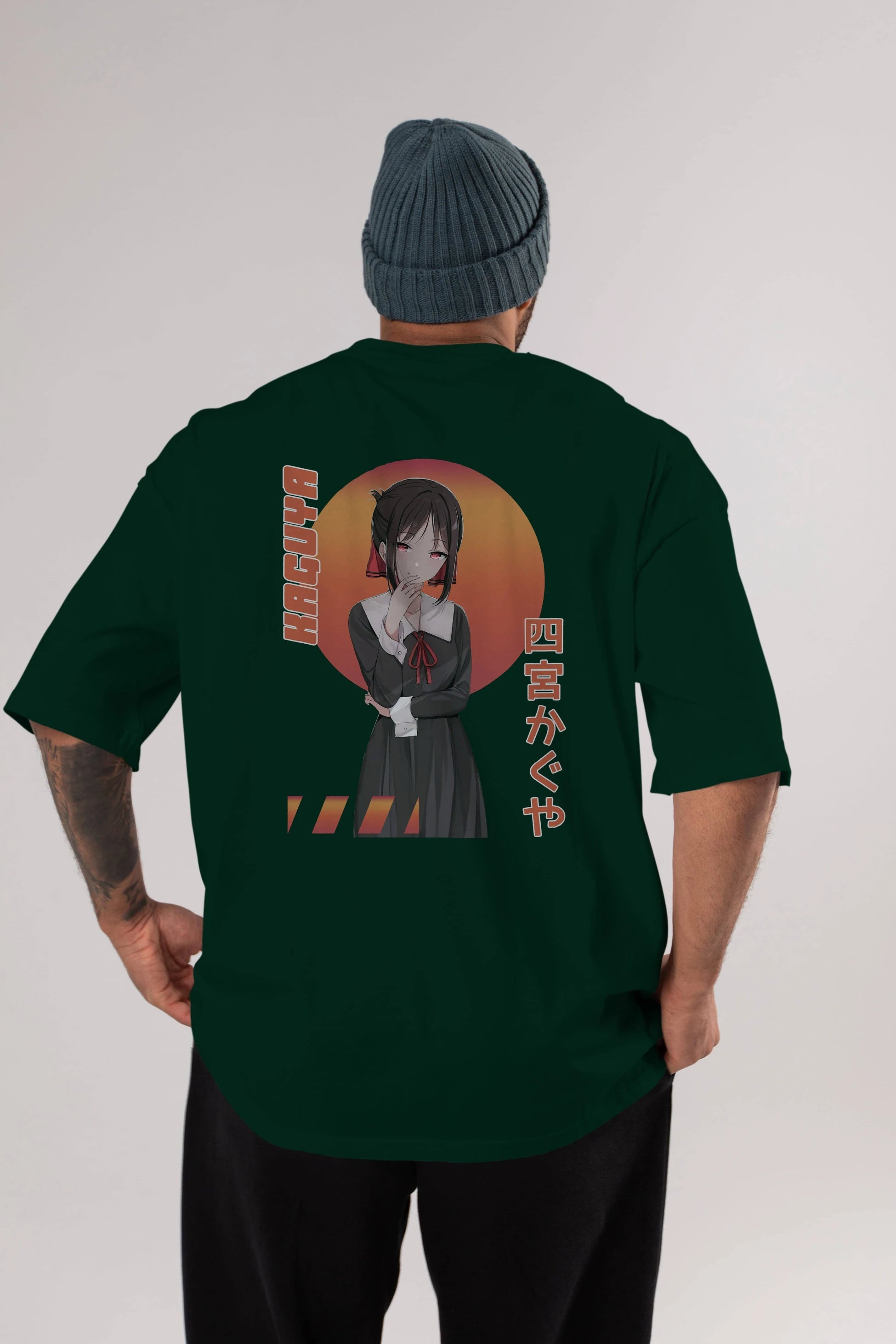 Kaguya Shinomiya 5 Anime Arka Baskılı Oversize t-shirt Erkek Kadın Unisex