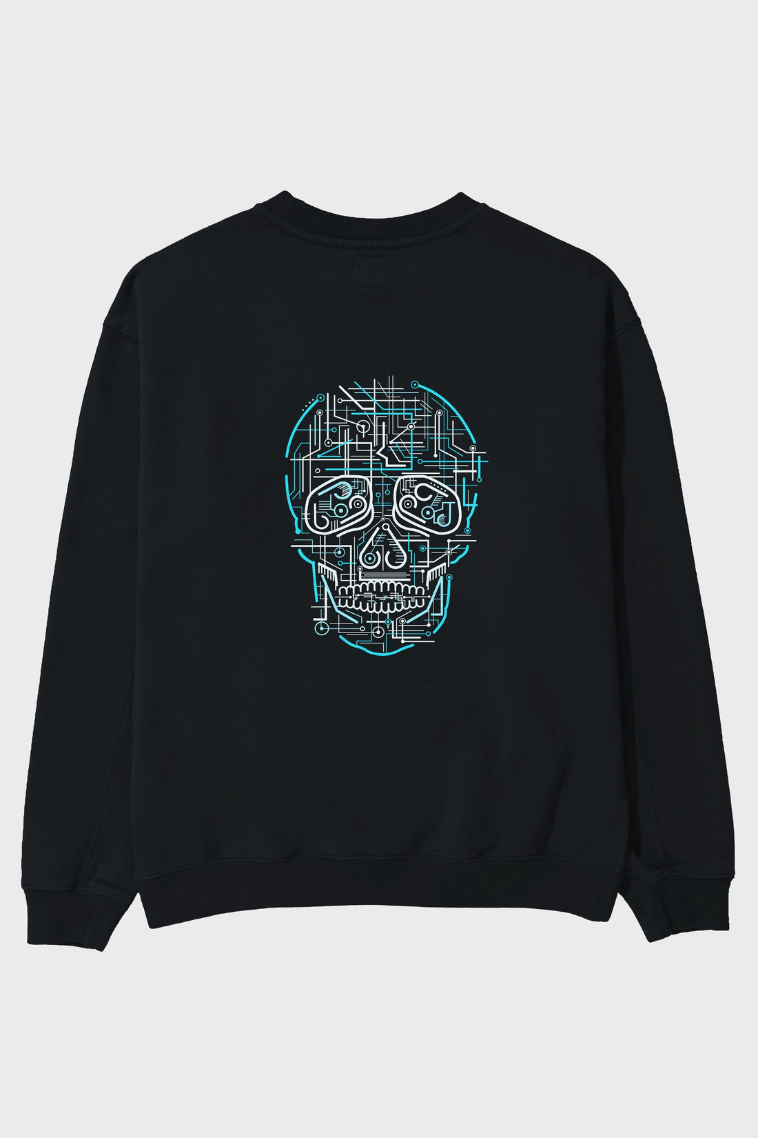 Electric Skull Arka Baskılı Oversize Sweatshirt Erkek Kadın Unisex