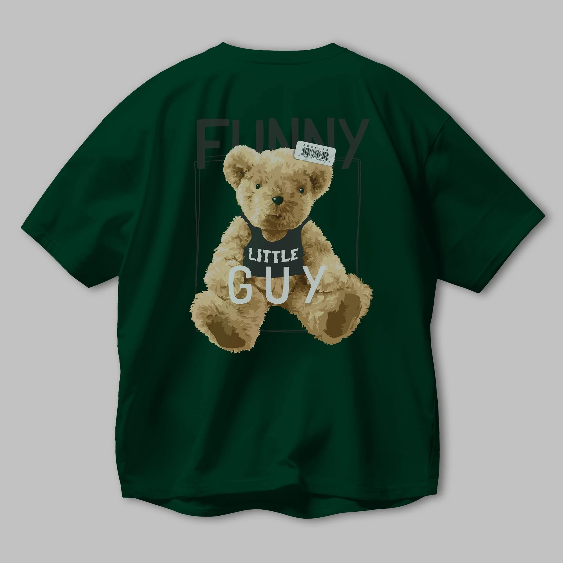 Teddy Bear Funny Arka Baskılı Oversize t-shirt Erkek Kadın Unisex %100 Pamuk