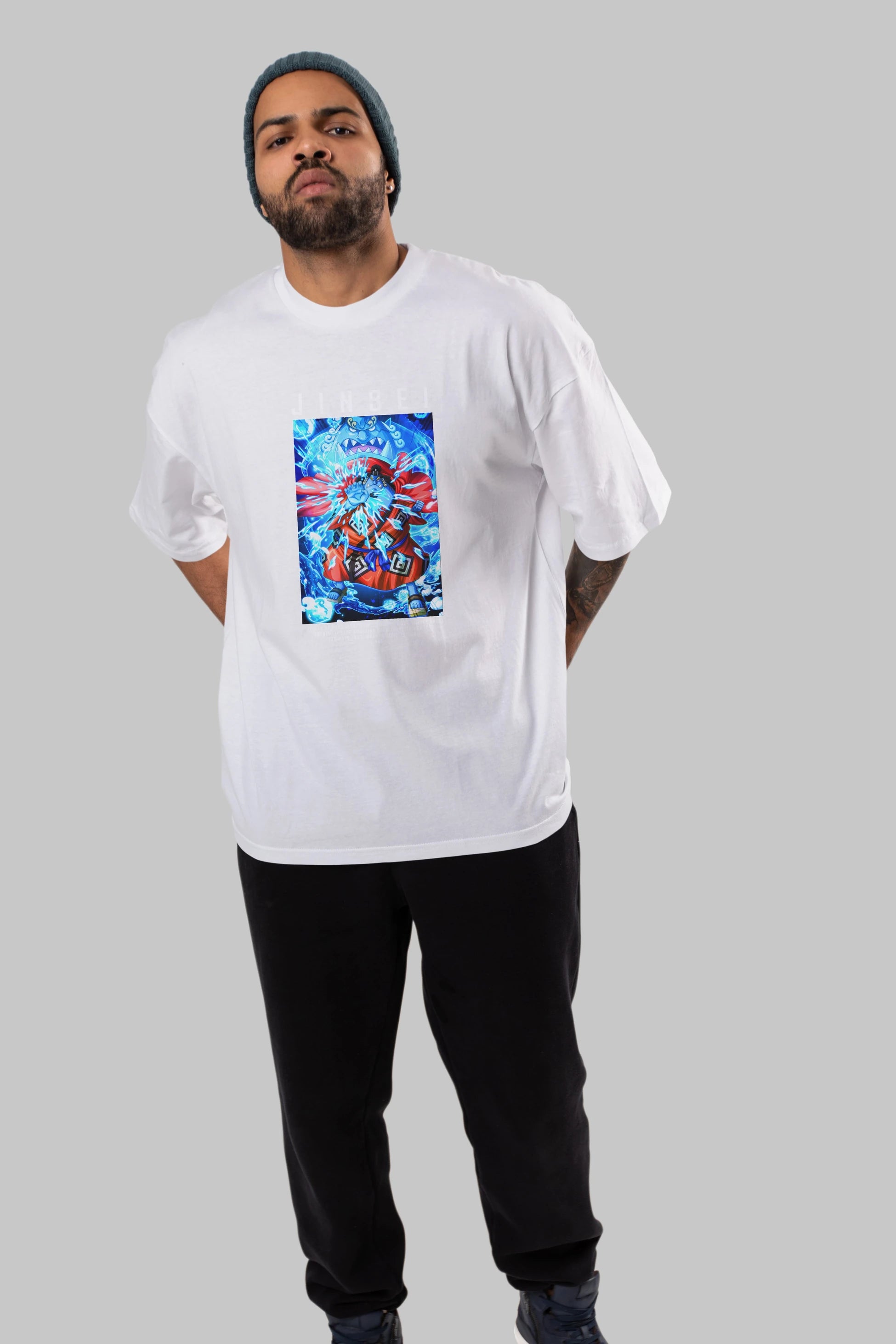 Jinbei Anime Ön Baskılı Oversize t-shirt Erkek Kadın Unisex