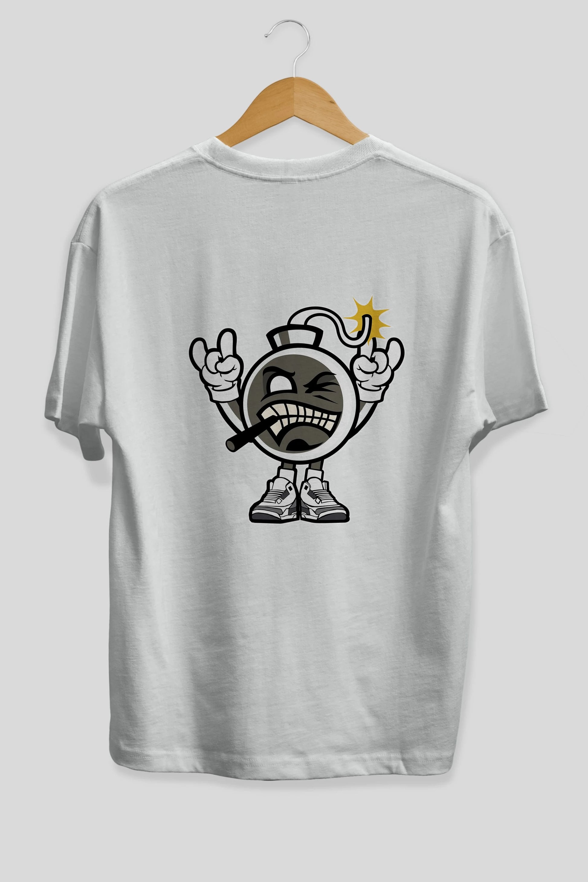 Evil Bomb Arka Baskılı Oversize t-shirt Erkek Kadın Unisex %100 Pamuk tişort