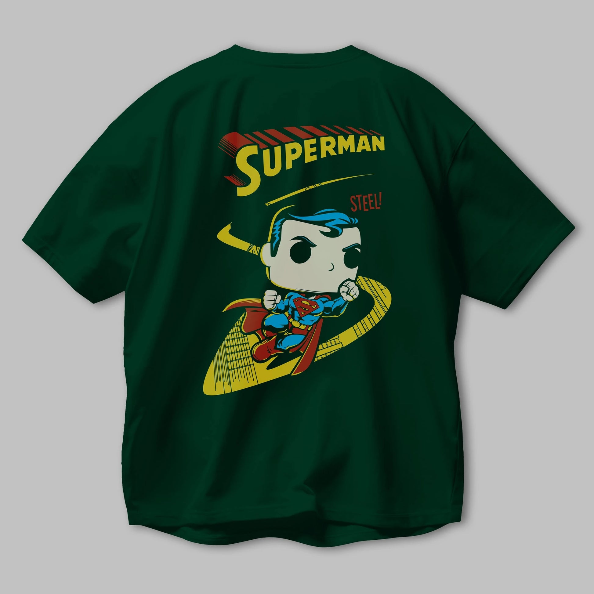 Superman (2) Arka Baskılı Oversize t-shirt Erkek Kadın Unisex %100 Pamuk Bisiklet Yaka tişort