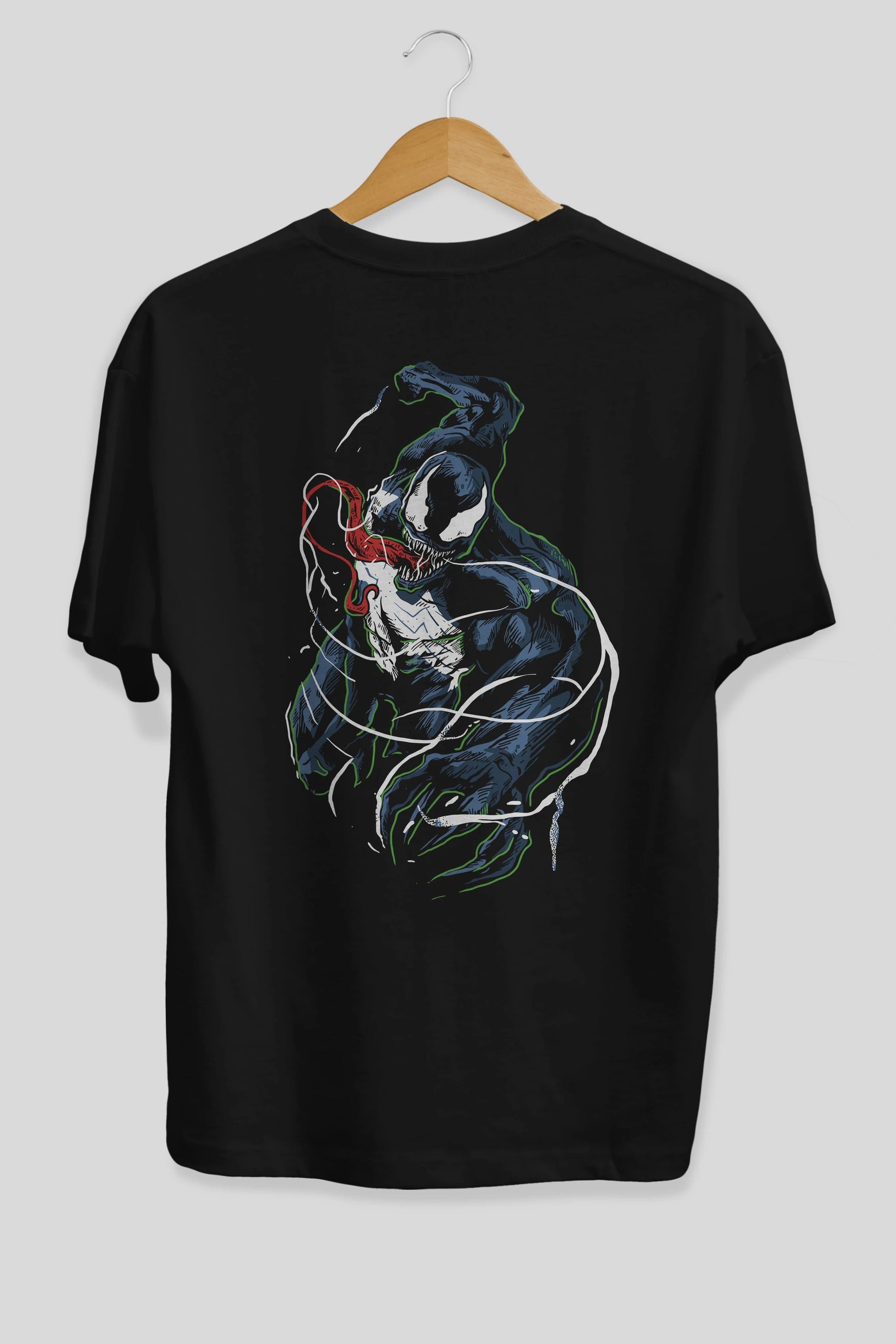 Venom (5) Arka Baskılı Oversize t-shirt Erkek Kadın Unisex %100 Pamuk Bisiklet Yaka tişort