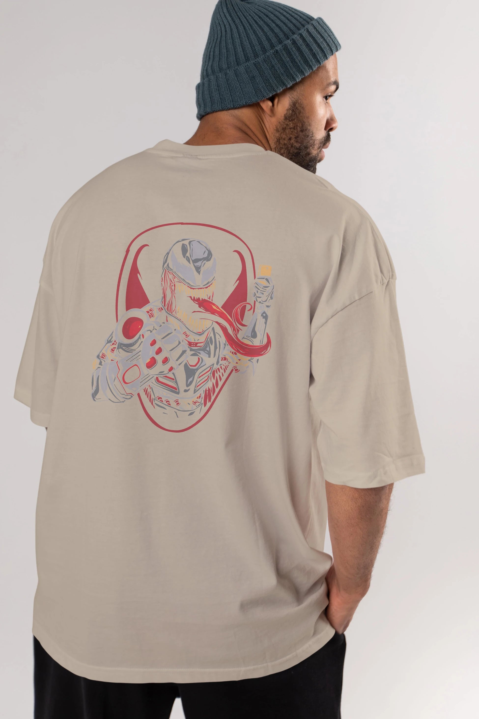 Venom (17) Arka Baskılı Oversize t-shirt Erkek Kadın Unisex %100 Pamuk Bisiklet Yaka tişort