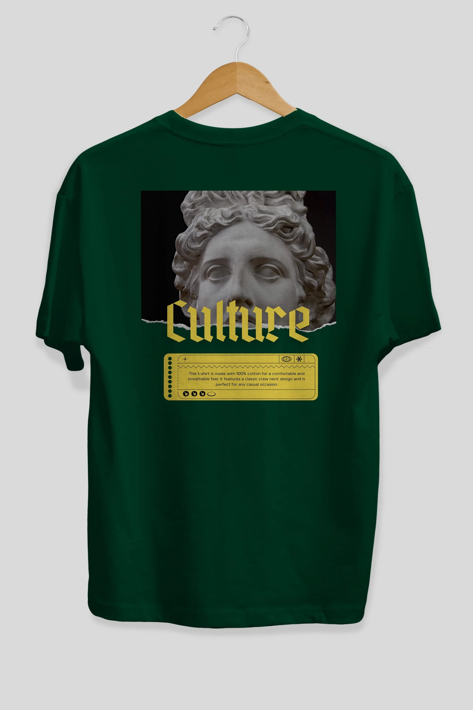 Culture Yazılı Arka Baskılı Oversize t-shirt Erkek Kadın Unisex