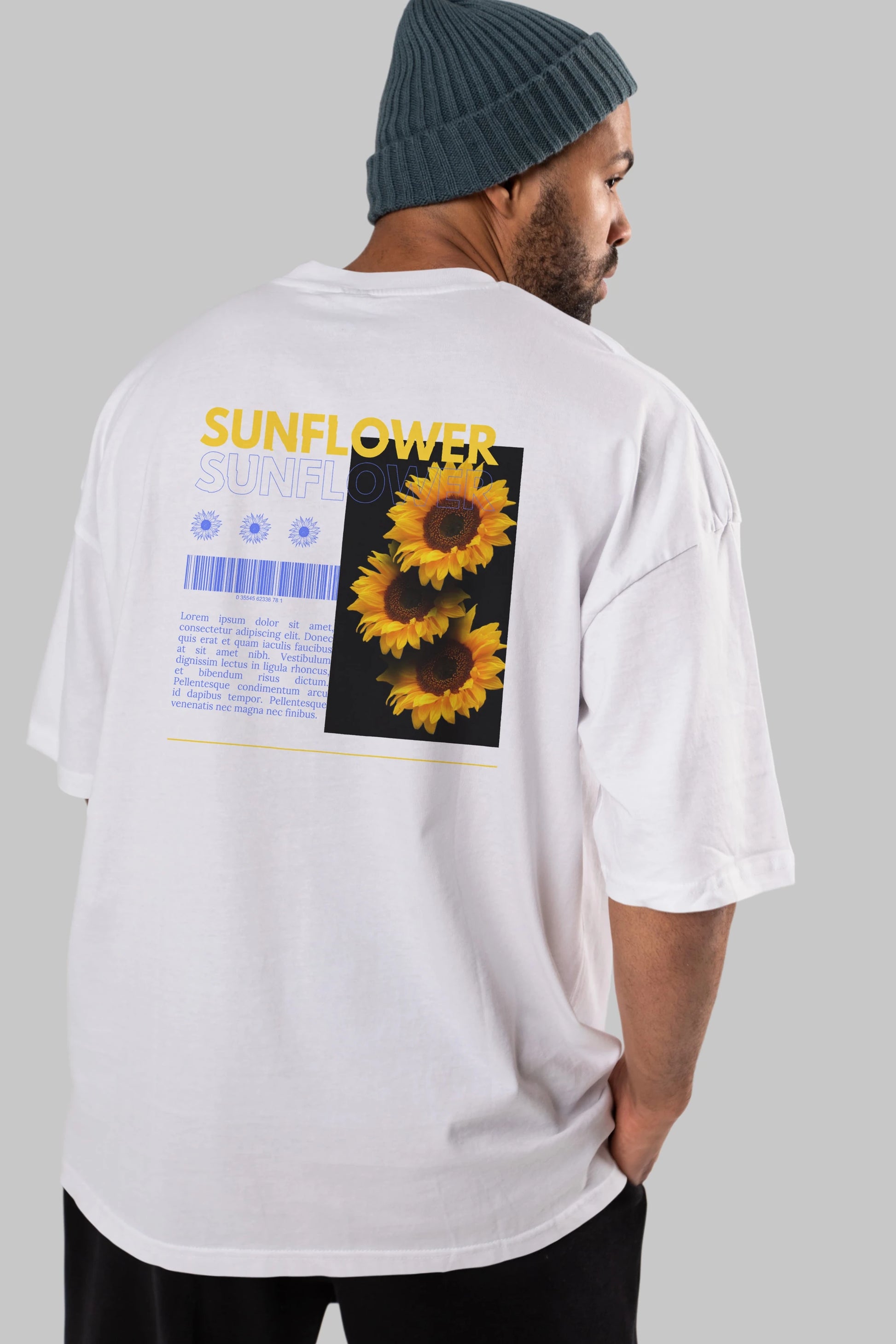 Sunflower Arka Baskılı Oversize t-shirt Erkek Kadın Unisex