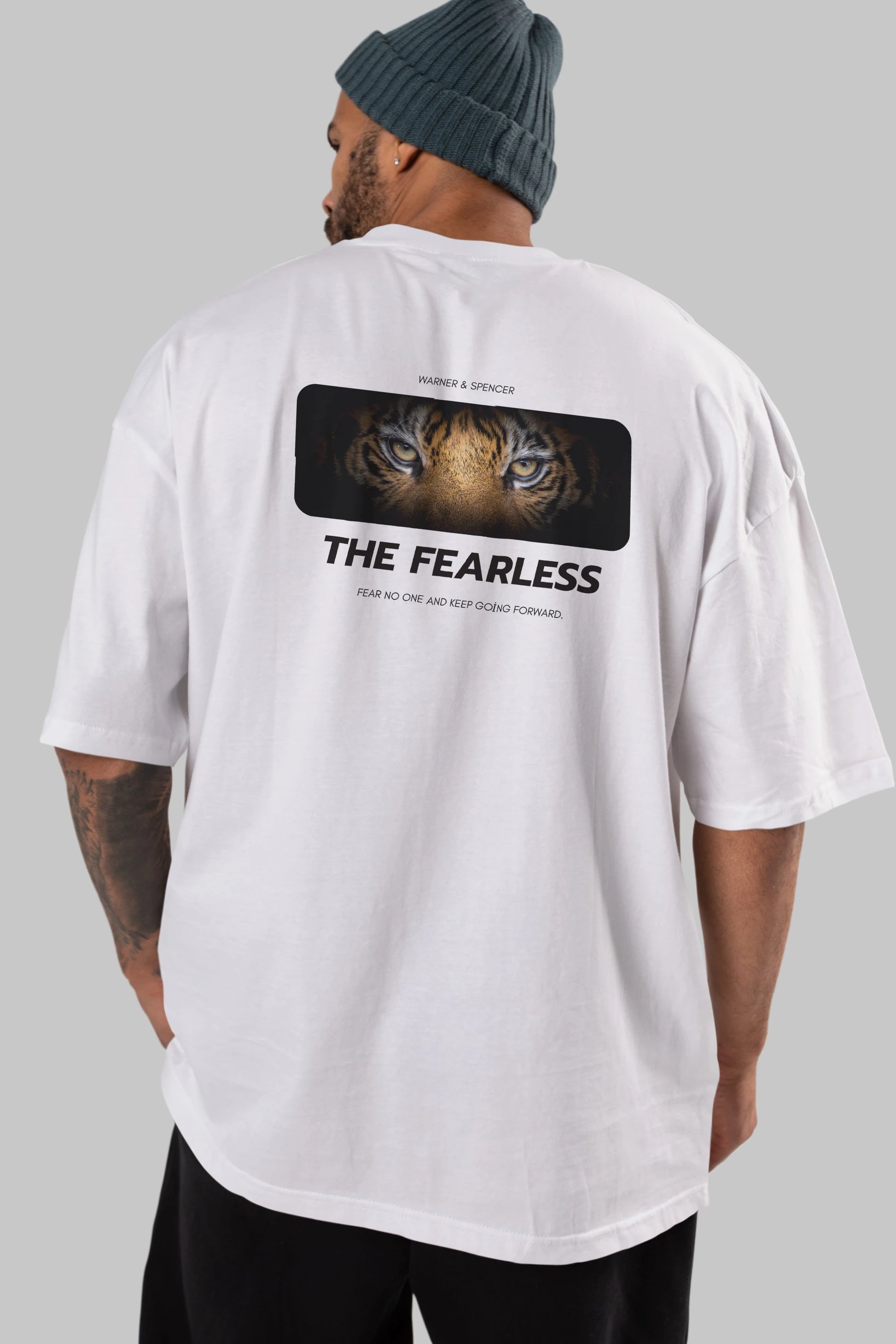 The Fearless Yazılı Arka Baskılı Oversize t-shirt Erkek Kadın Unisex