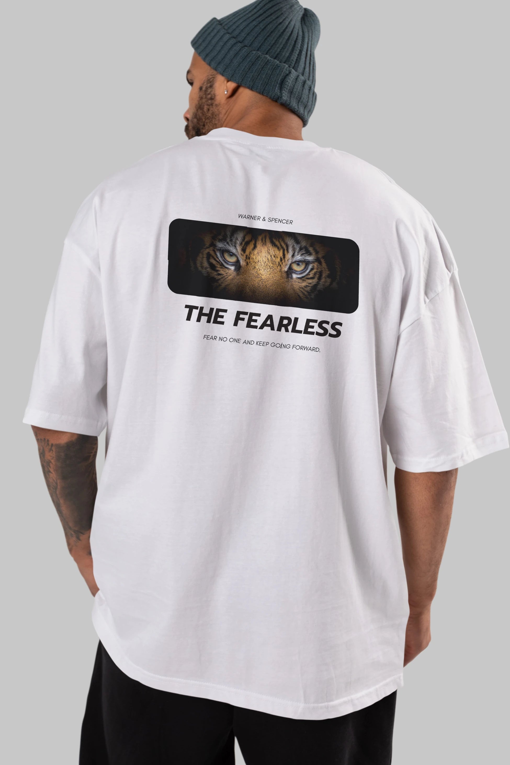 The Fearless Yazılı Arka Baskılı Oversize t-shirt Erkek Kadın Unisex