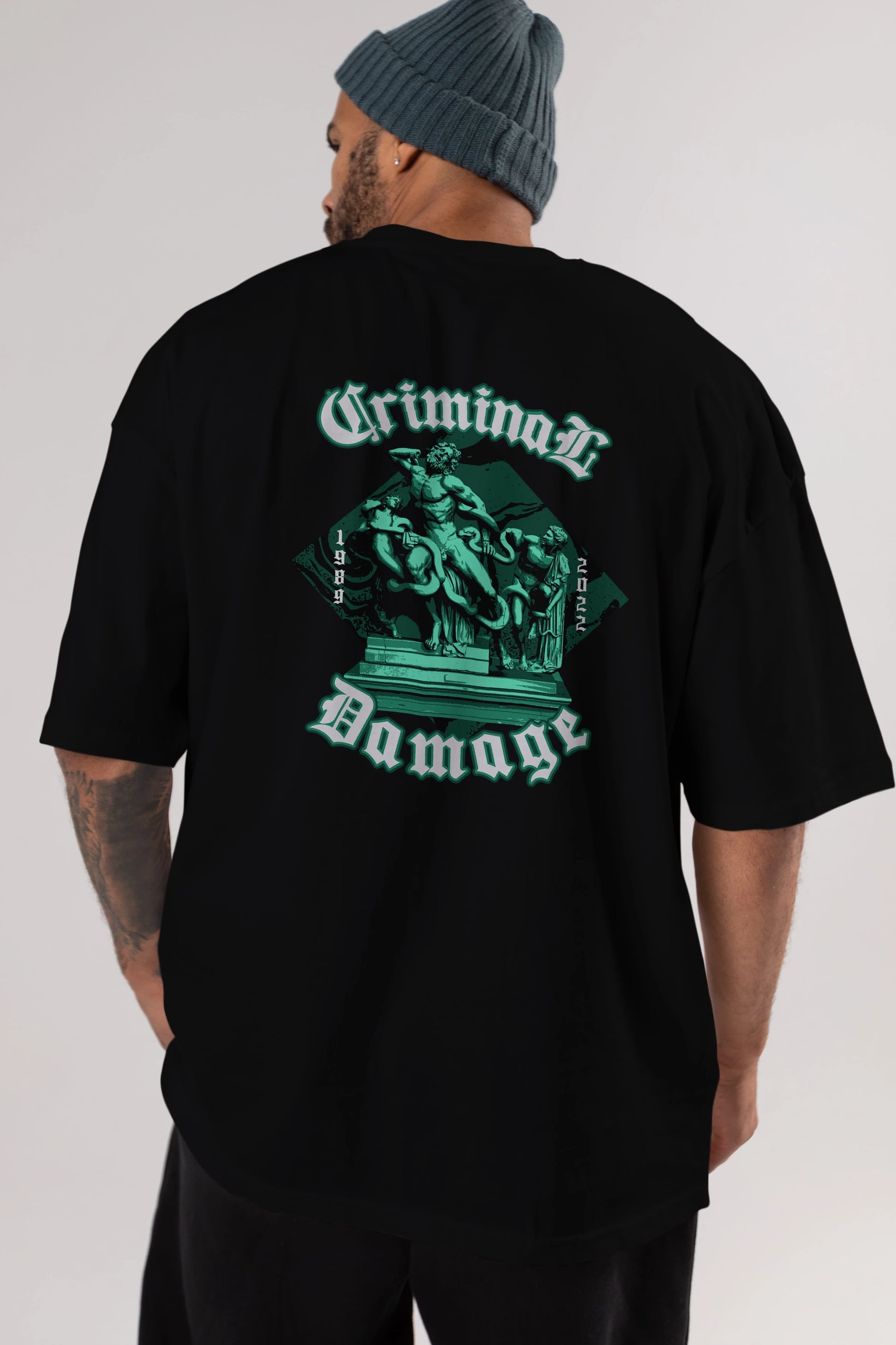 Criminal Damage Arka Baskılı Oversize t-shirt Erkek Kadın Unisex