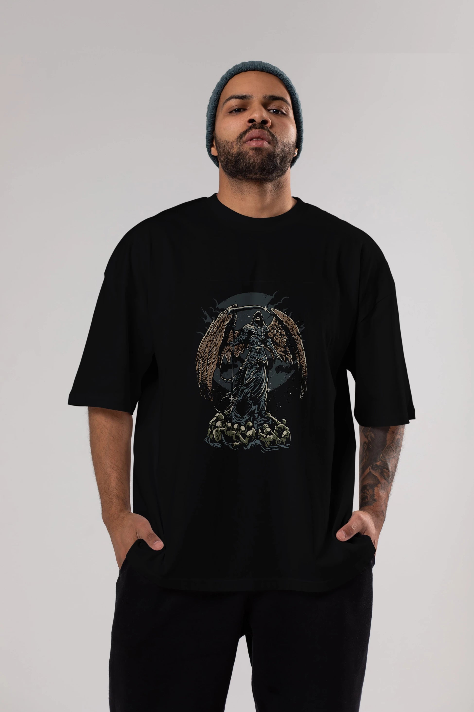 Darkness Ön Baskılı Oversize t-shirt Erkek Kadın Unisex %100 Pamuk tişort
