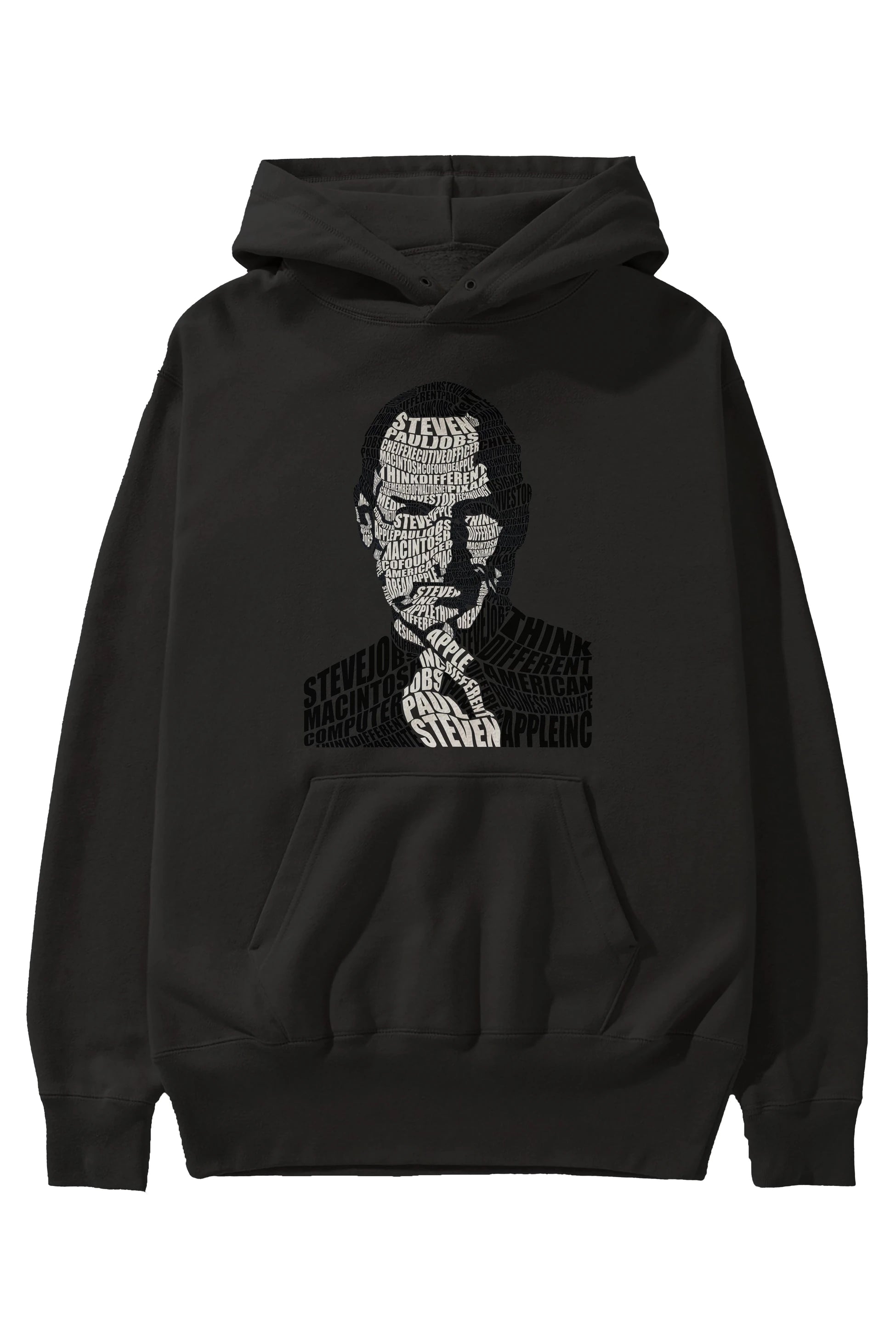 Steve Jobs Calligram Ön Baskılı Hoodie Oversize Kapüşonlu Sweatshirt Erkek Kadın Unisex