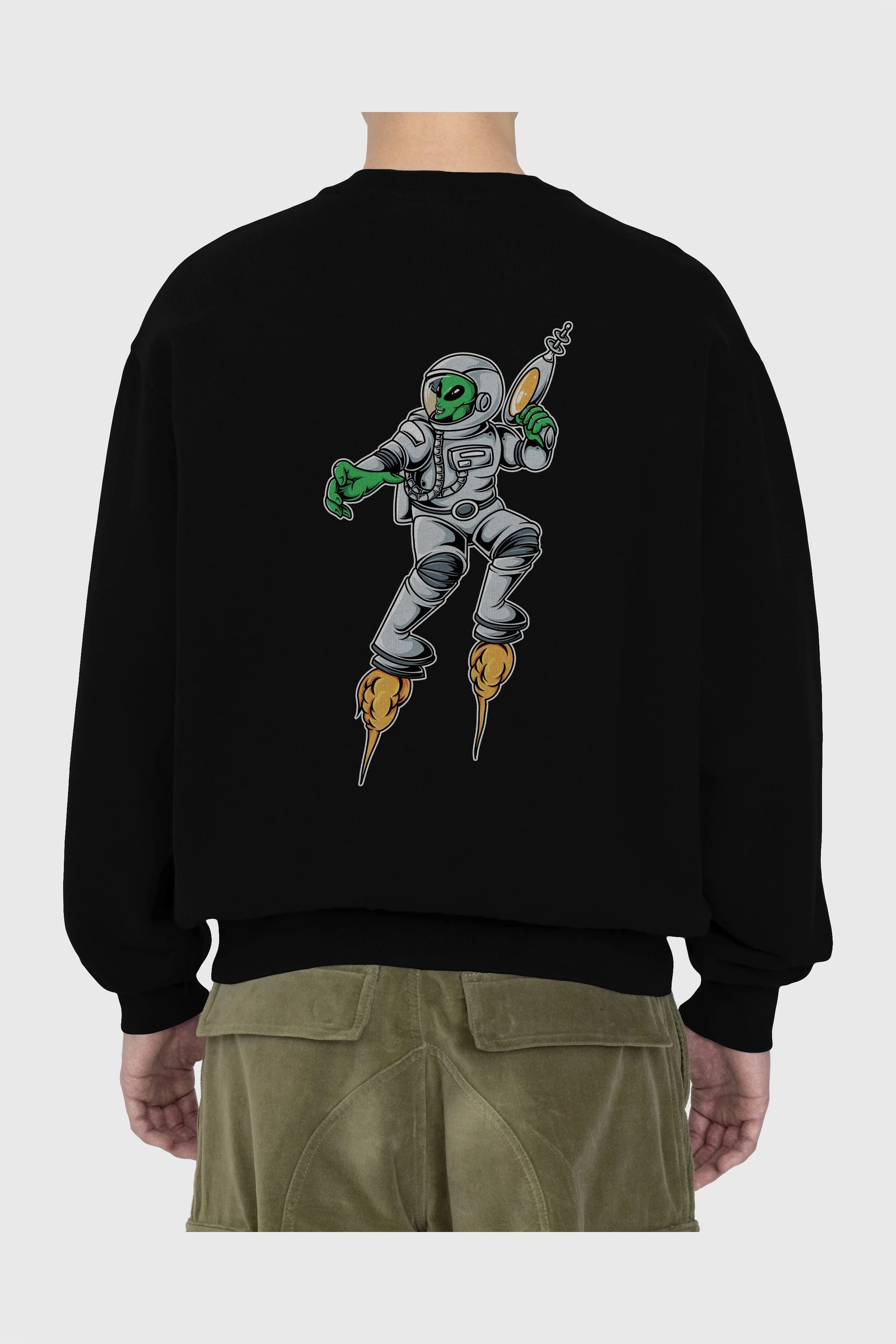 Alien Wars Tshirt Arka Baskılı Oversize Sweatshirt Erkek Kadın Unisex