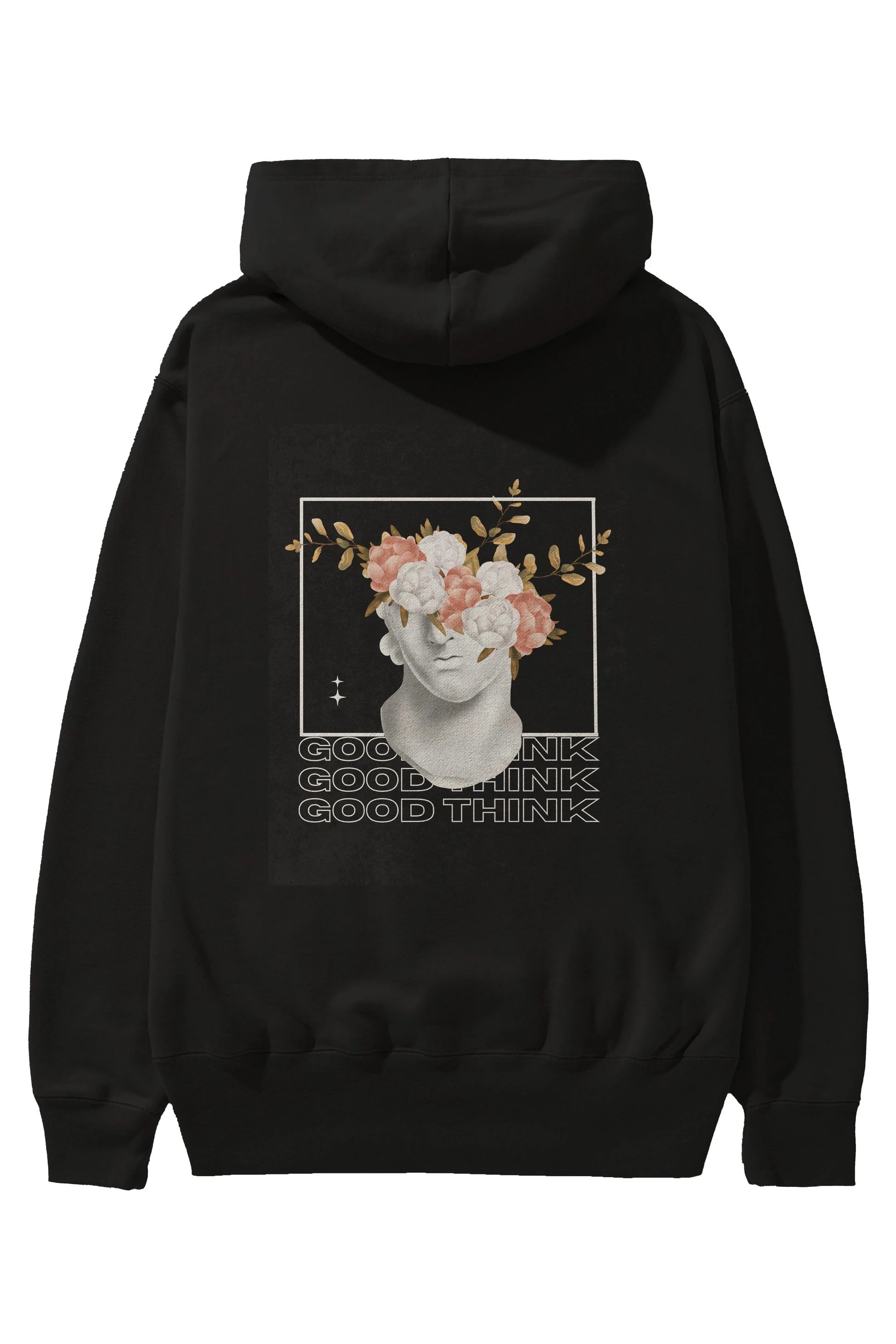 Good Think Yazılı Arka Baskılı Oversize Hoodie Kapüşonlu Sweatshirt Erkek Kadın Unisex
