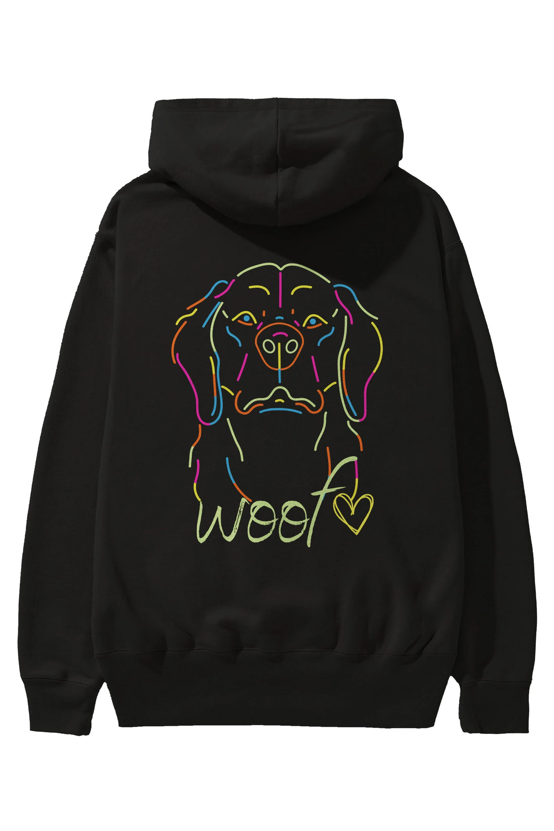 Neon Dog Arka Baskılı Oversize Hoodie Kapüşonlu Sweatshirt Erkek Kadın Unisex