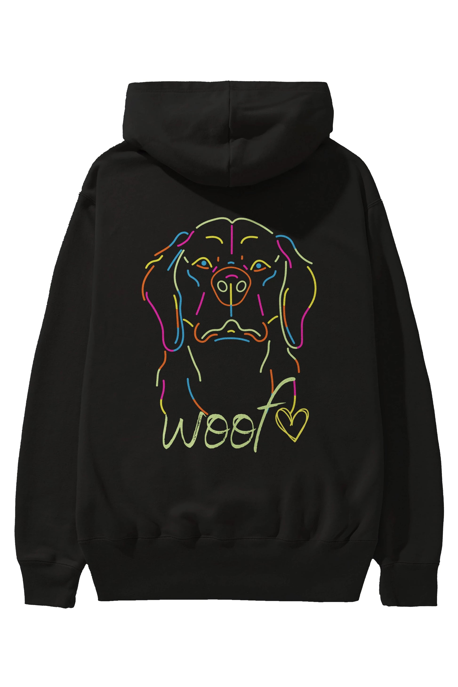 Neon Dog Arka Baskılı Oversize Hoodie Kapüşonlu Sweatshirt Erkek Kadın Unisex