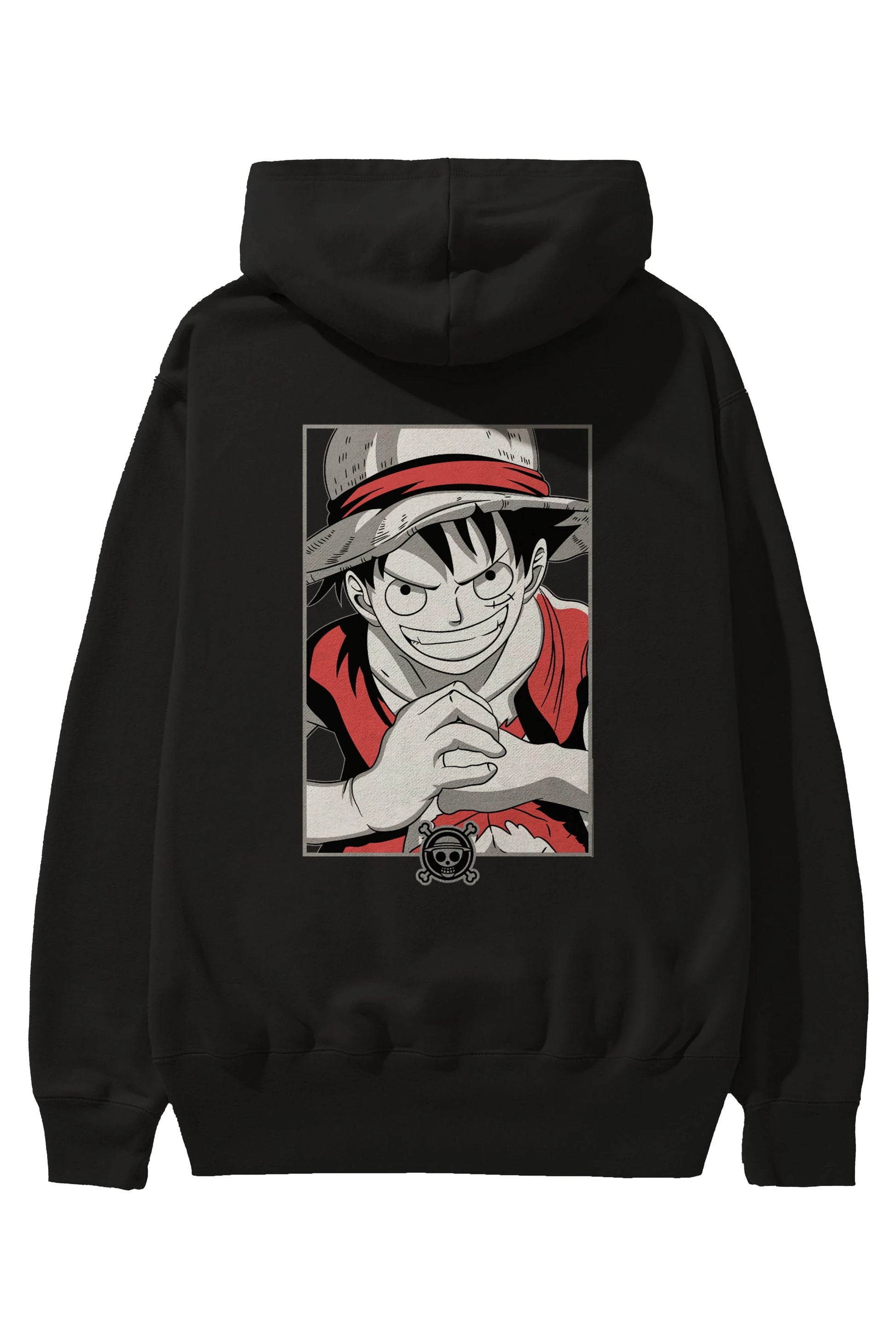 LUFF D. MONKEY OnePiece Anime Arka Baskılı Hoodie Oversize Kapüşonlu Sweatshirt Erkek Kadın Unisex
