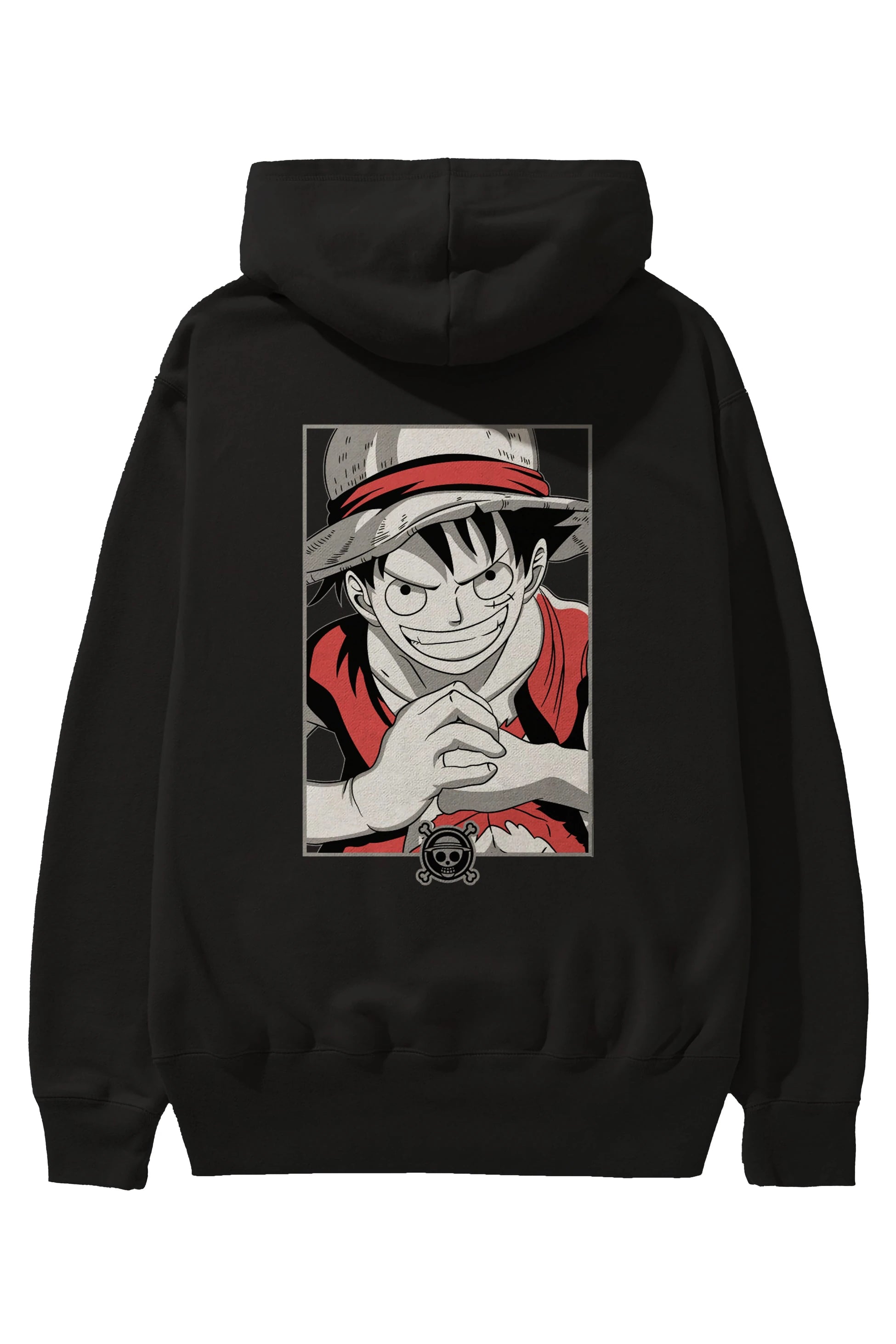 LUFF D. MONKEY OnePiece Anime Arka Baskılı Hoodie Oversize Kapüşonlu Sweatshirt Erkek Kadın Unisex