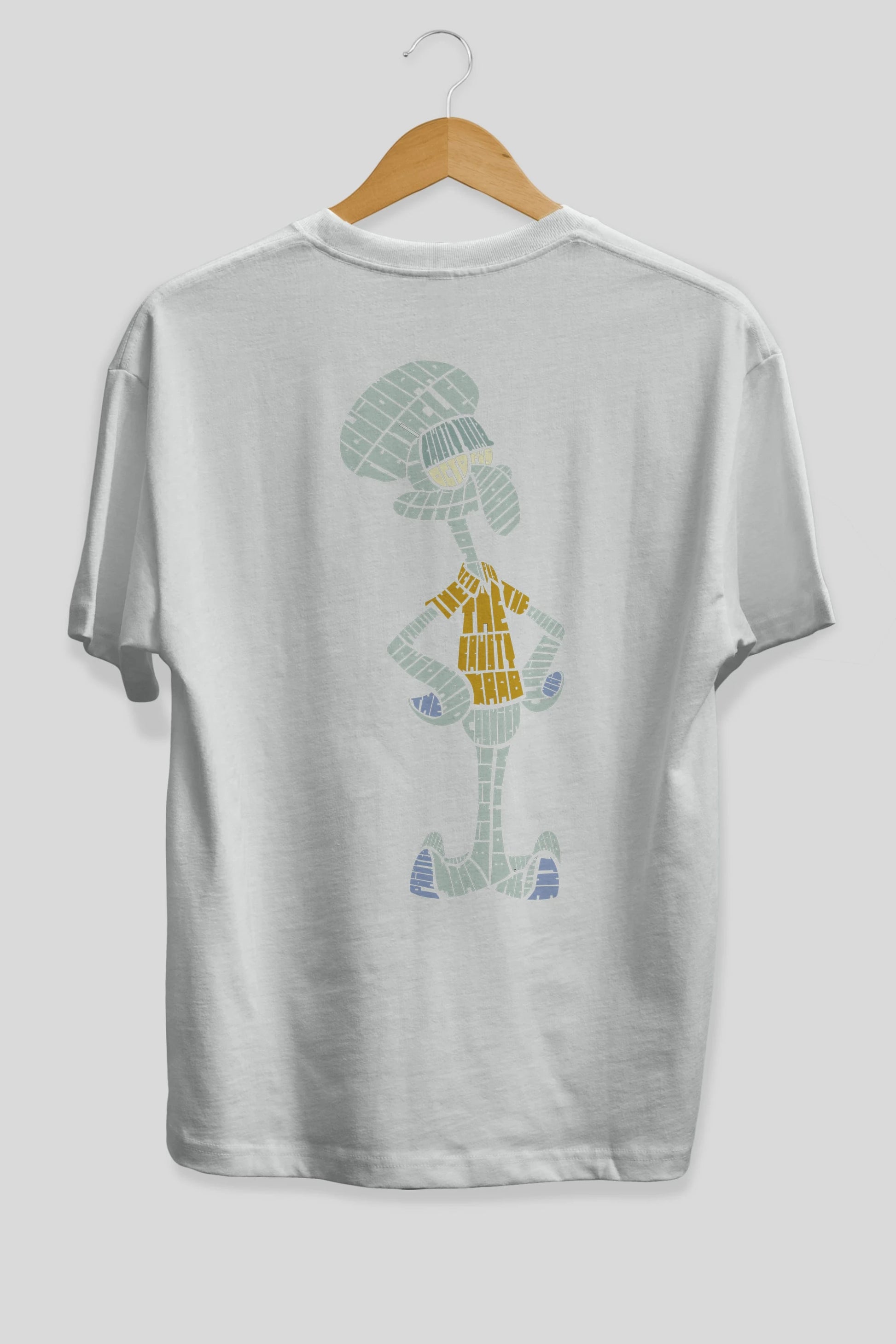 Squidward Arka Baskılı Oversize t-shirt %100 pamuk Erkek Kadın Unisex