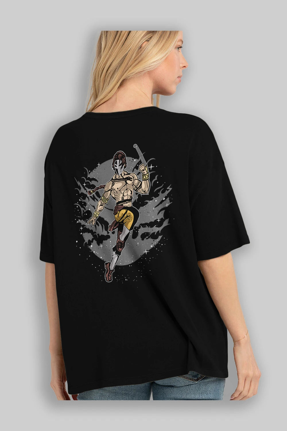 Vega Arka Baskılı Oversize t-shirt Erkek Kadın Unisex %100 Pamuk