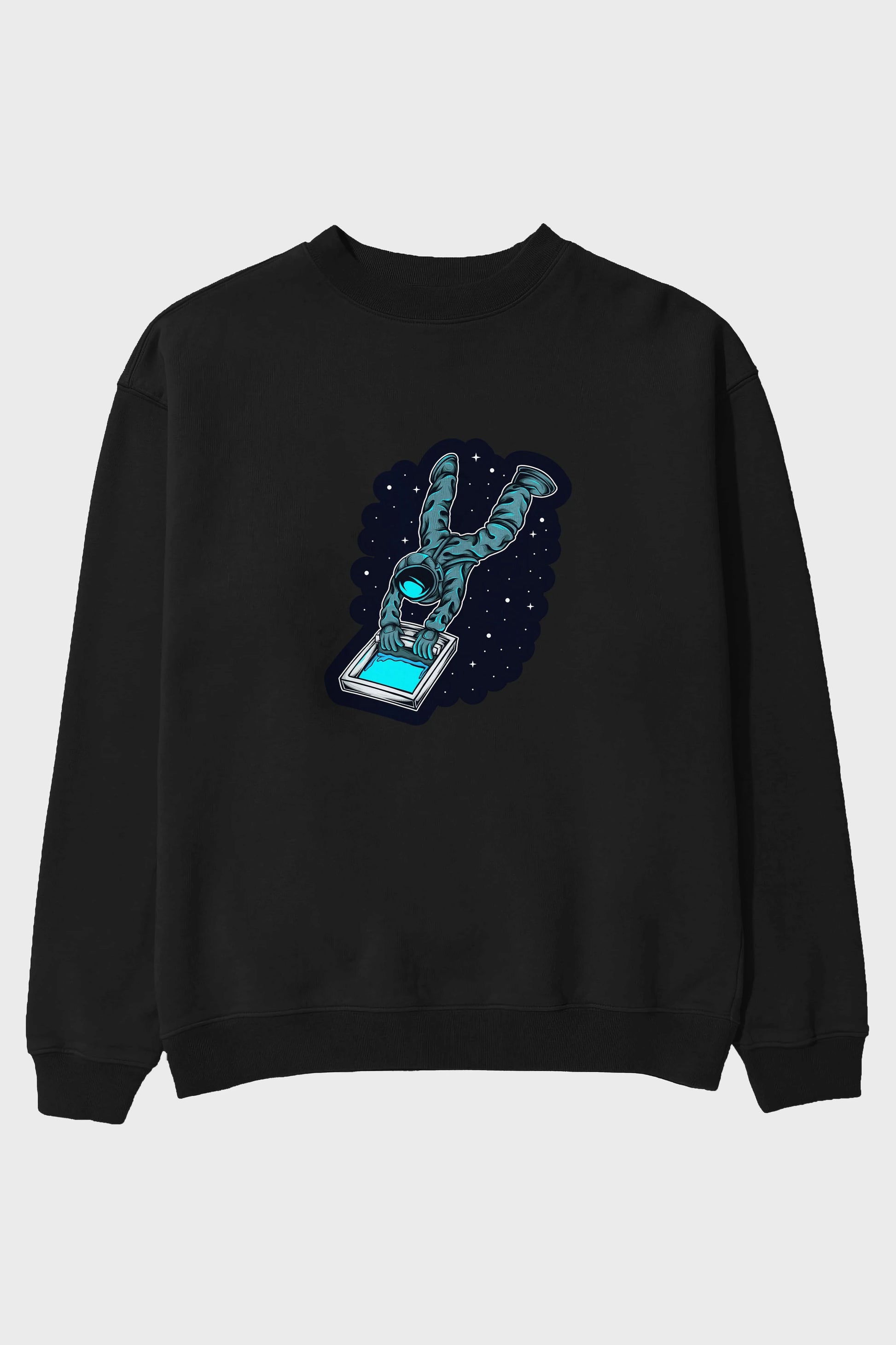 Astroscreen Sticker Ön Baskılı Oversize Sweatshirt Erkek Kadın Unisex