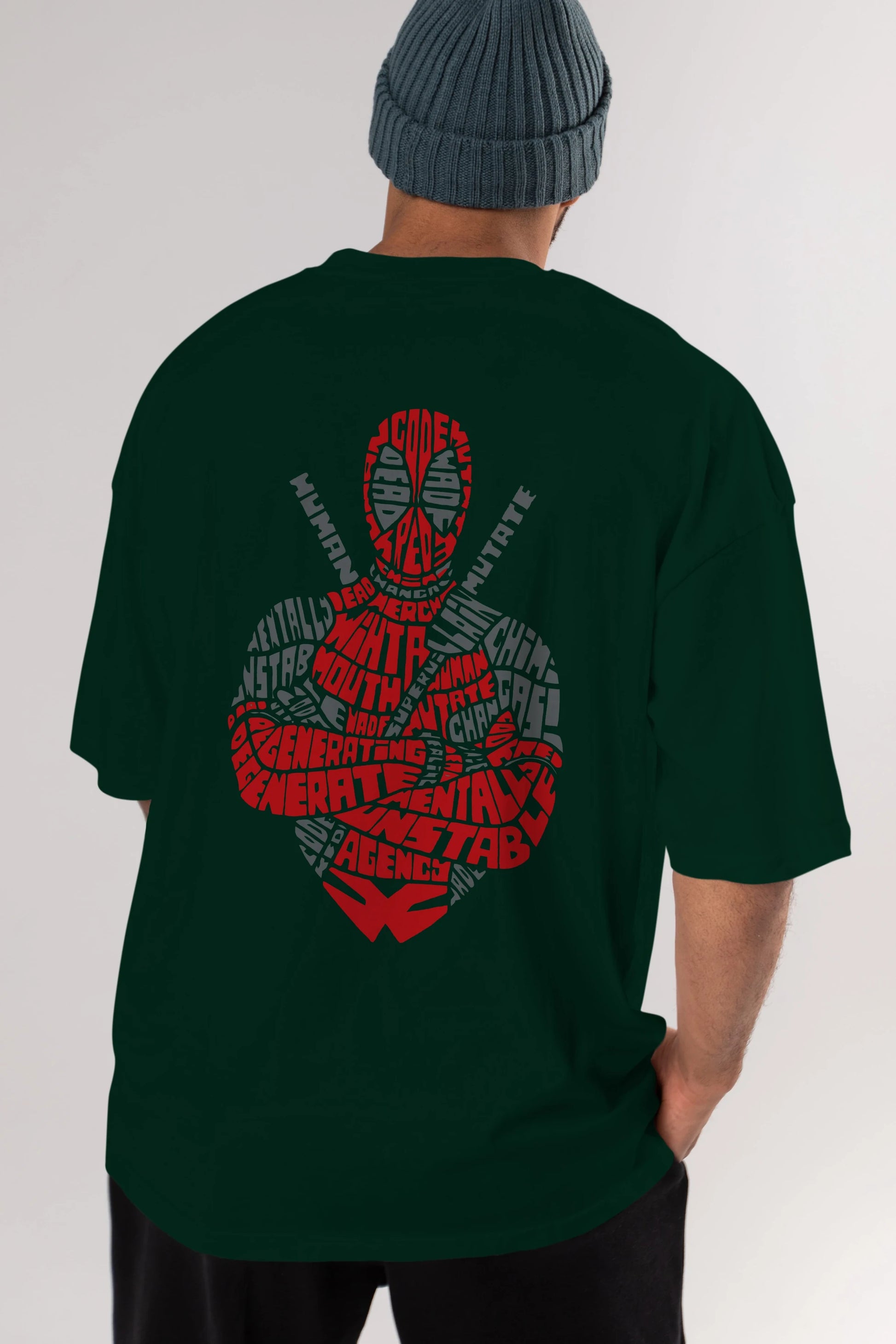 Deadpool (16) Arka Baskılı Oversize t-shirt Erkek Kadın Unisex %100 Pamuk Bisiklet Yaka tişort