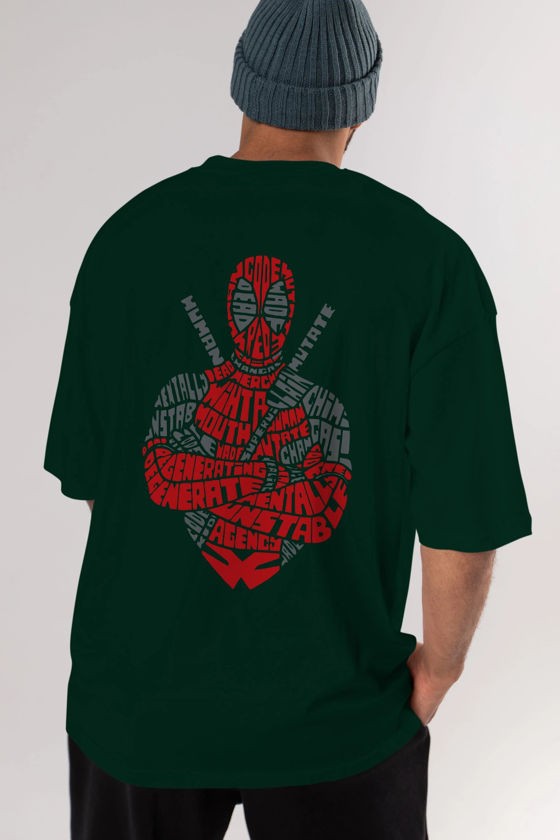 Deadpool (16) Arka Baskılı Oversize t-shirt Erkek Kadın Unisex %100 Pamuk Bisiklet Yaka tişort