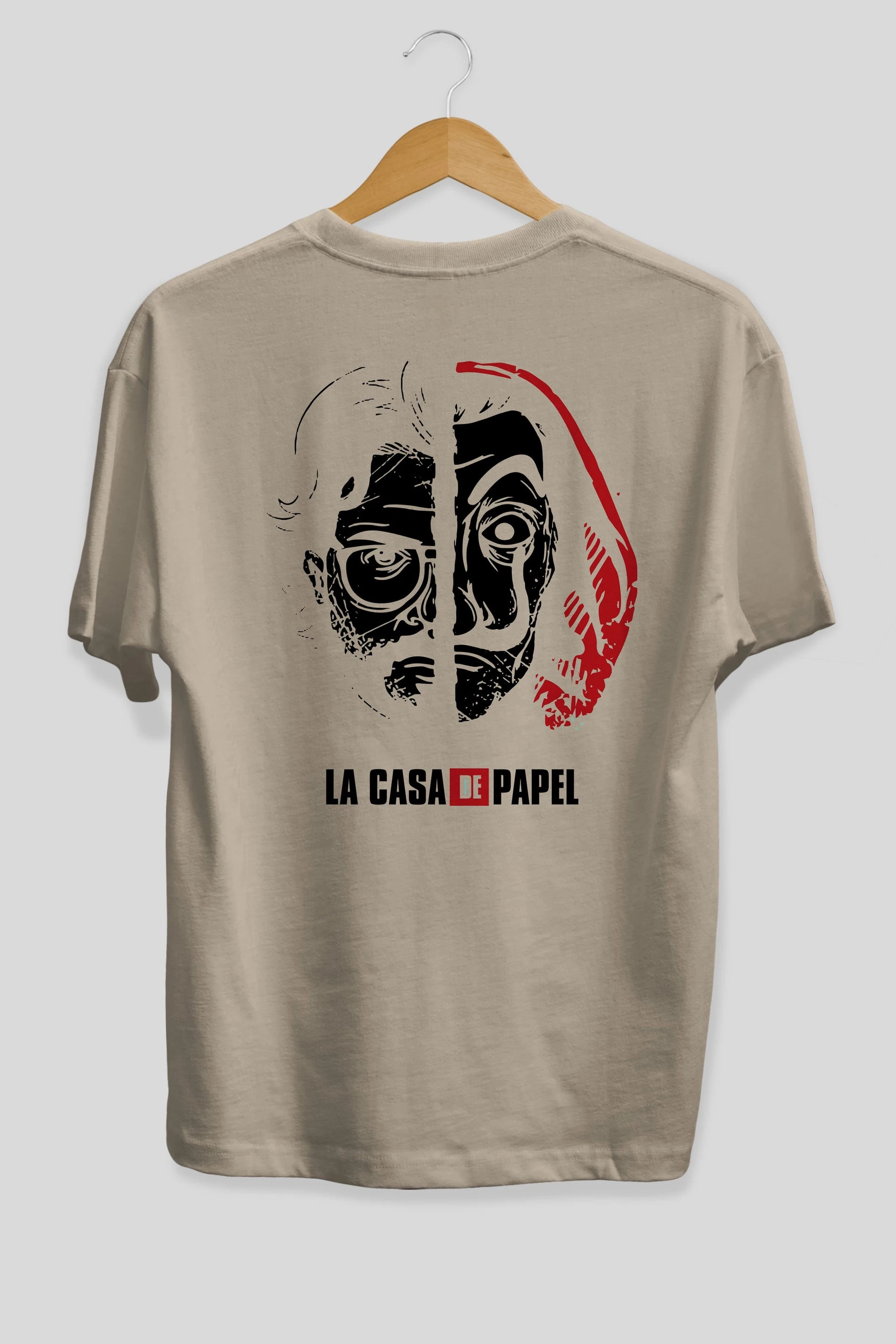 La Casa De Papel (9) Arka Baskılı Oversize t-shirt Erkek Kadın Unisex %100 Pamuk Bisiklet Yaka tişort