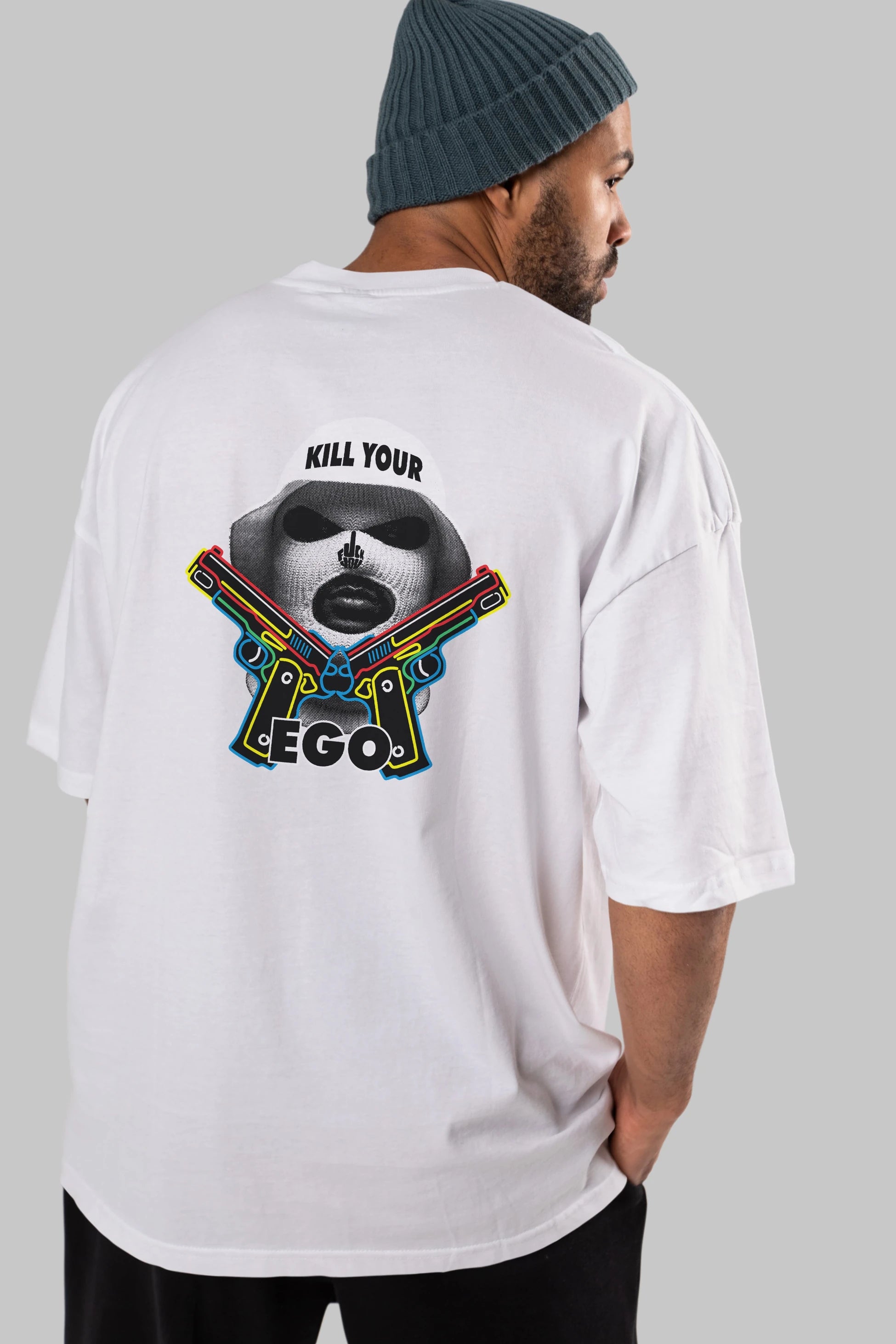 Kill Your Ego Arka Baskılı Oversize t-shirt Erkek Kadın Unisex