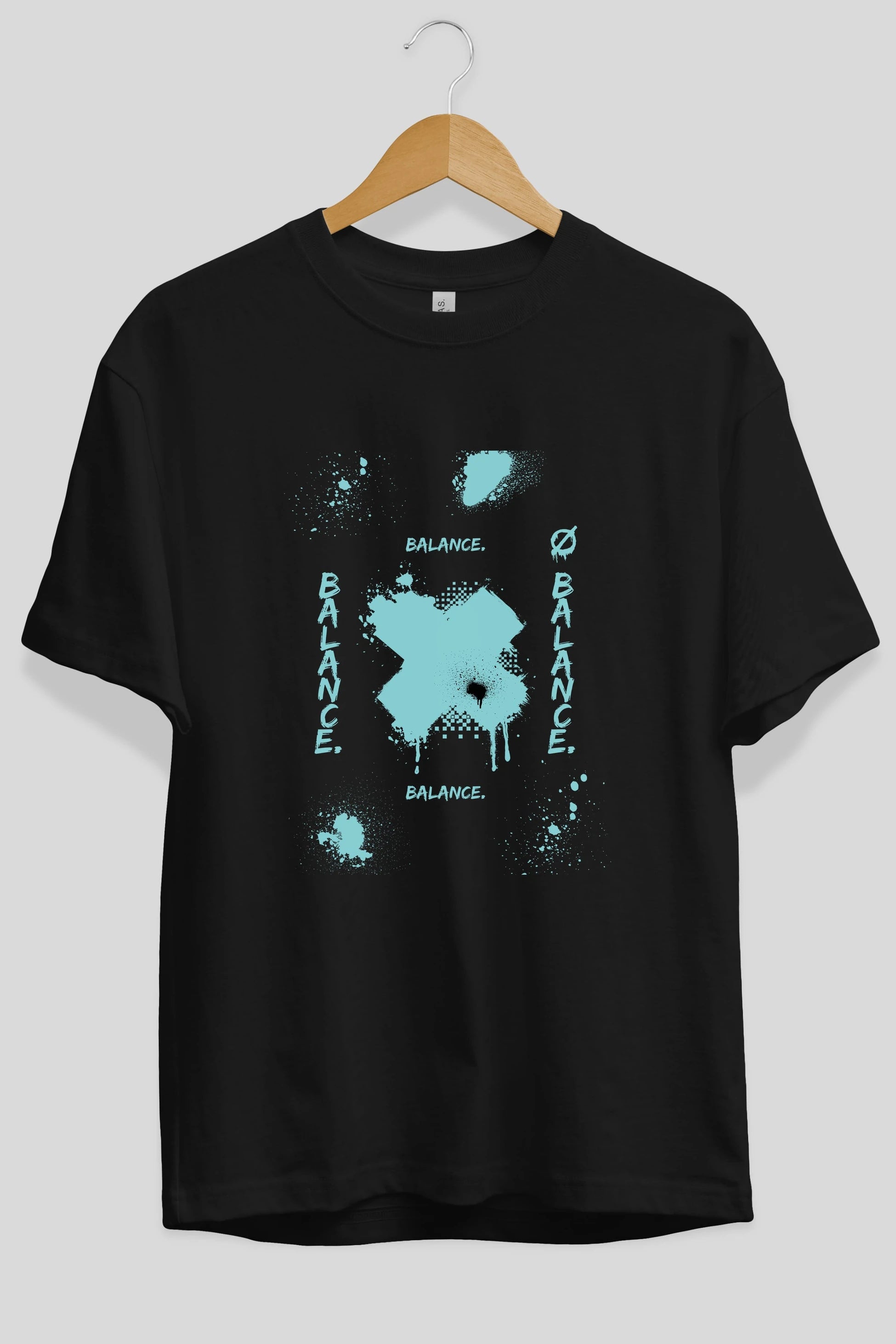Balance Balance Yazılı Ön Baskılı Oversize t-shirt Erkek Kadın Unisex