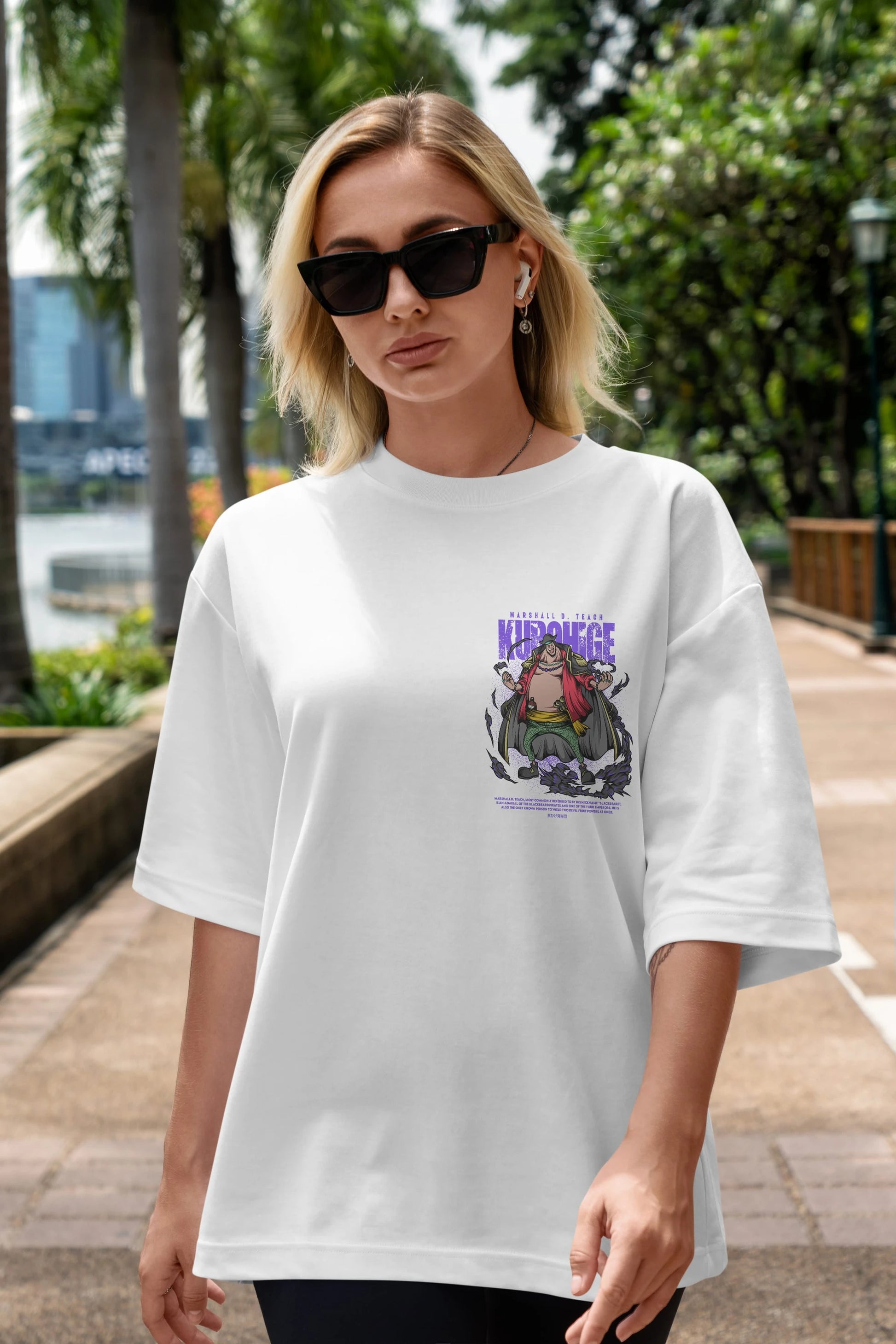 Marshall D. Teach Ön Sol Baskılı Oversize t-shirt Erkek Kadın Unisex %100 Pamuk Bisiklet Yaka tişort