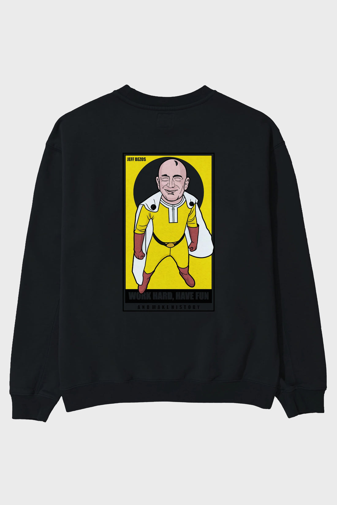 Jeff Bezos Saitama Arka Baskılı Oversize Sweatshirt Erkek Kadın Unisex