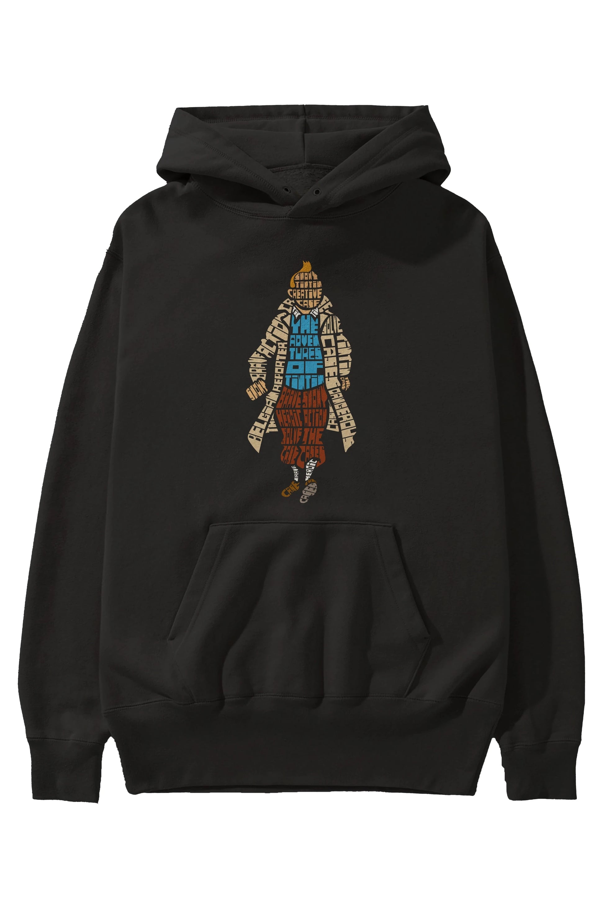 Tin Tin Ön Baskılı Hoodie Oversize Kapüşonlu Sweatshirt Erkek Kadın Unisex