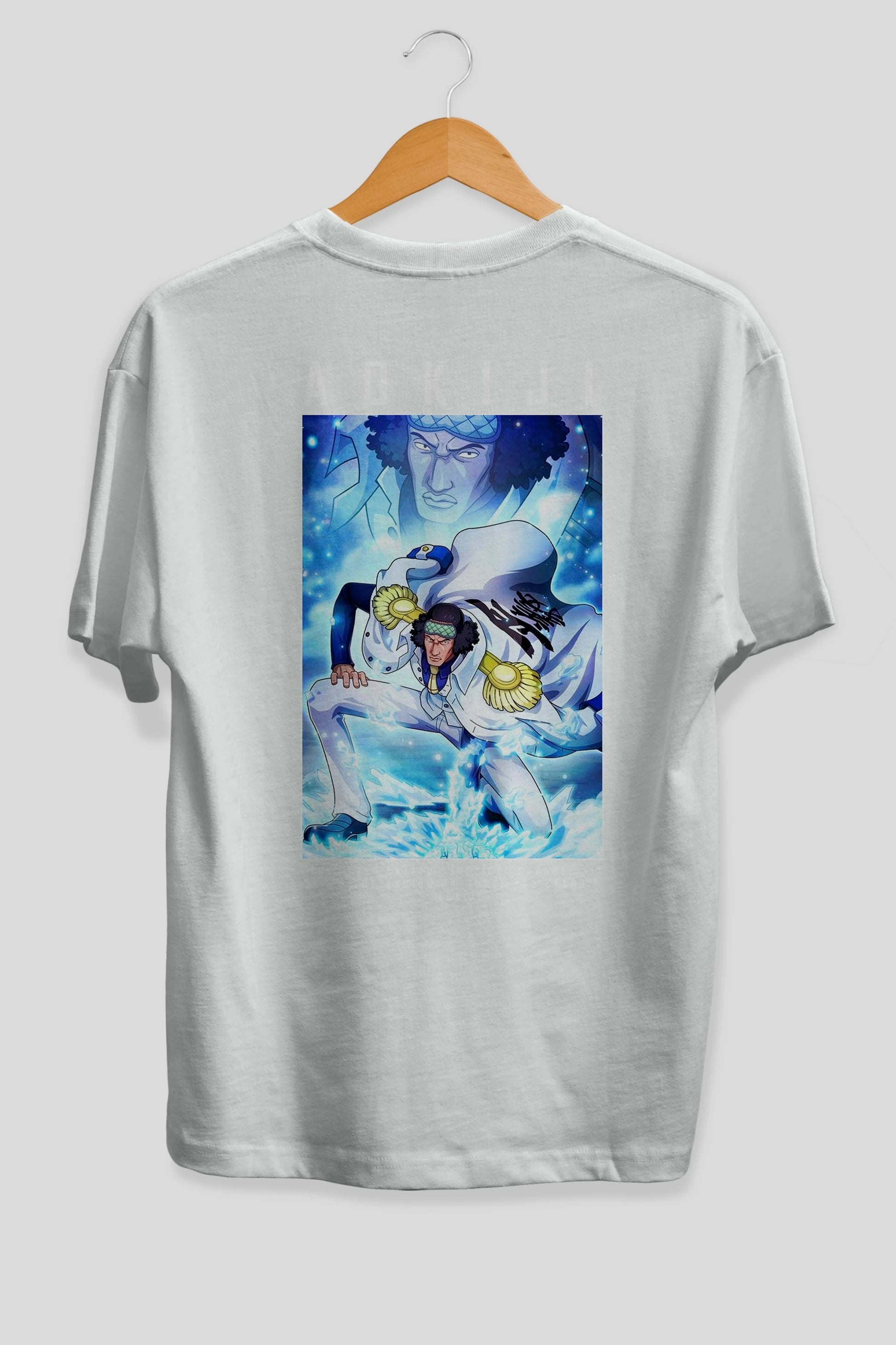 Kuzan Anime Arka Baskılı Oversize t-shirt Erkek Kadın Unisex %100 pamuk tişort