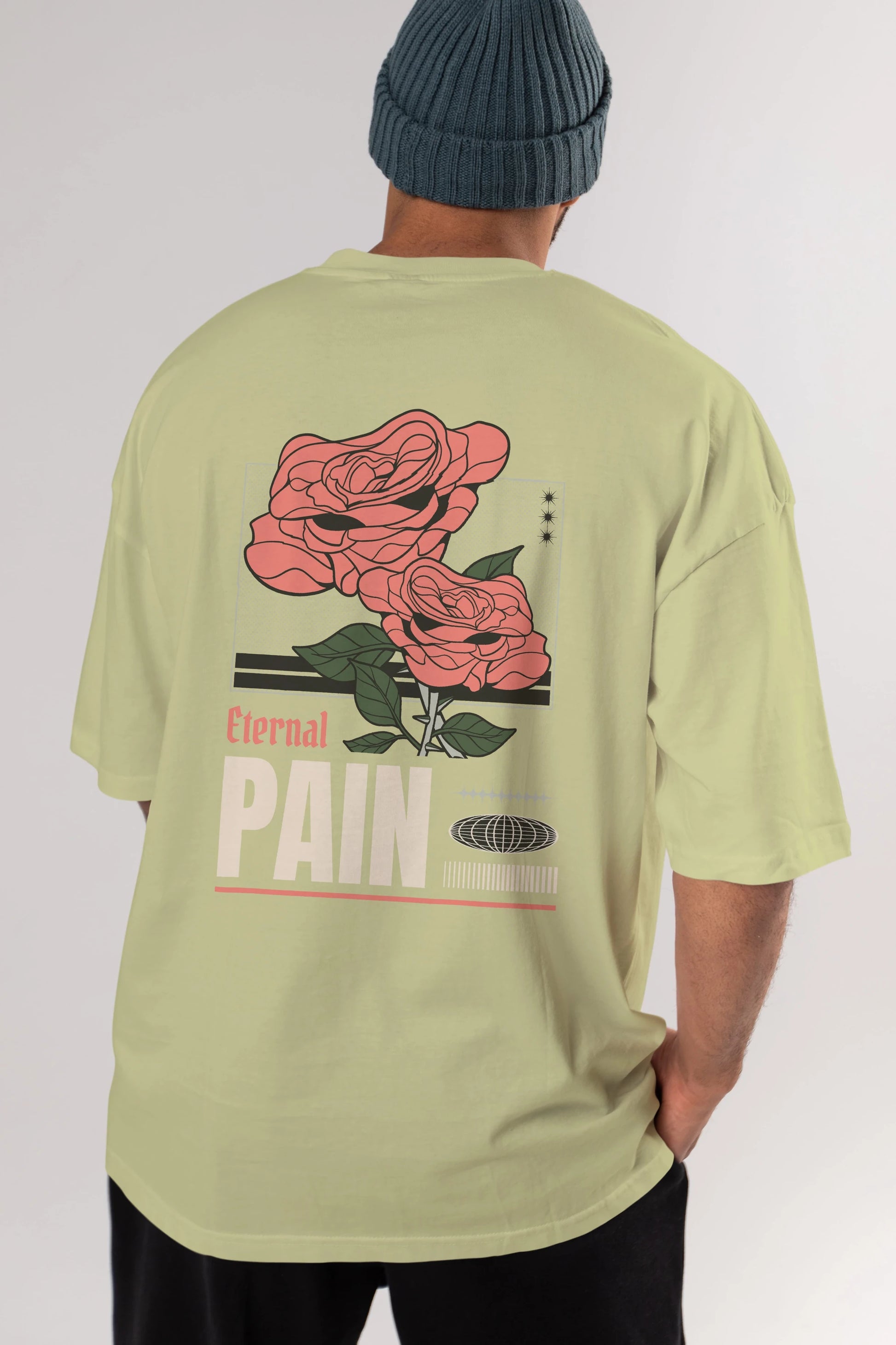 Eternal Pain Arka Baskılı Oversize t-shirt Erkek Kadın Unisex