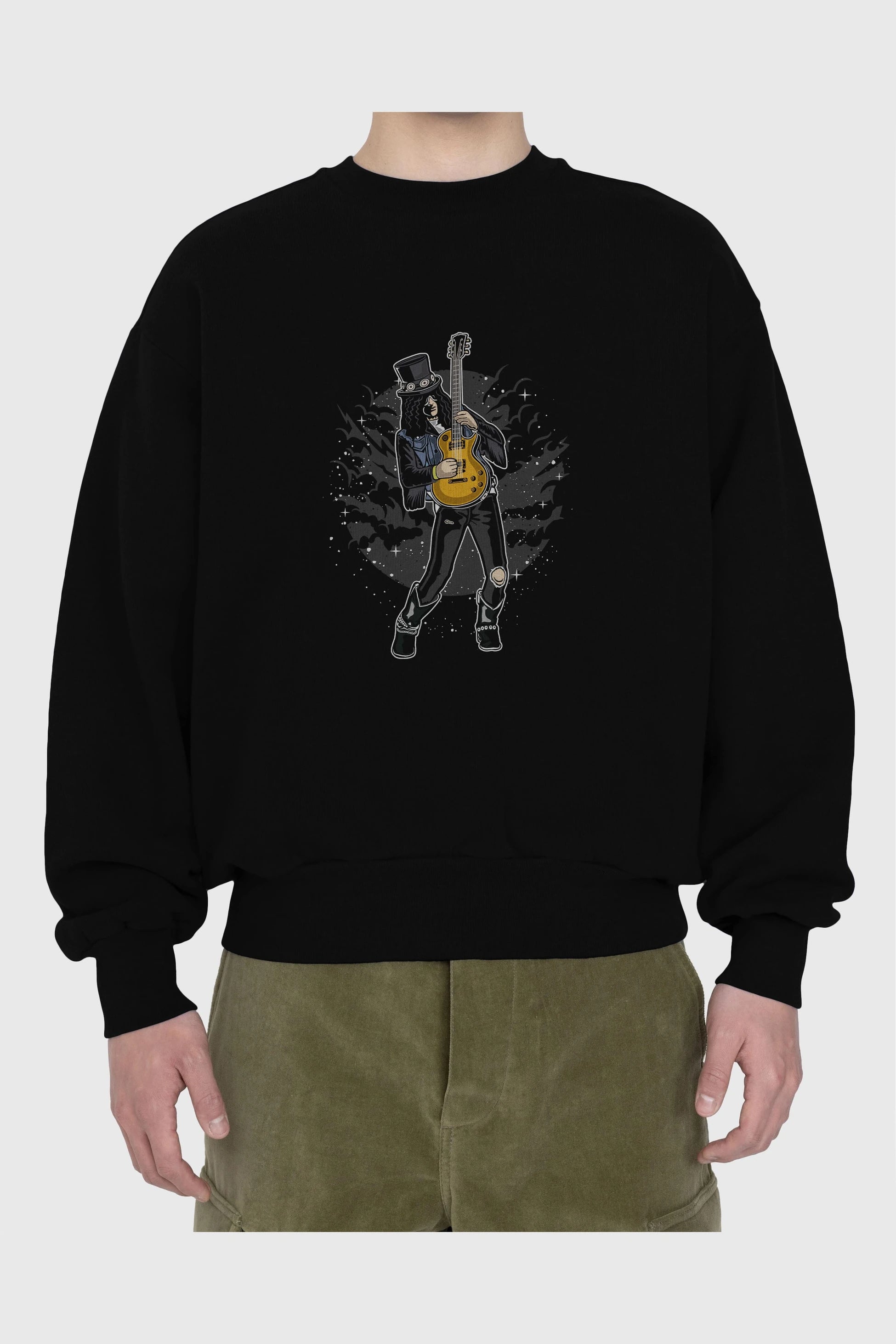SLASH Ön Baskılı Oversize Sweatshirt Erkek Kadın Unisex