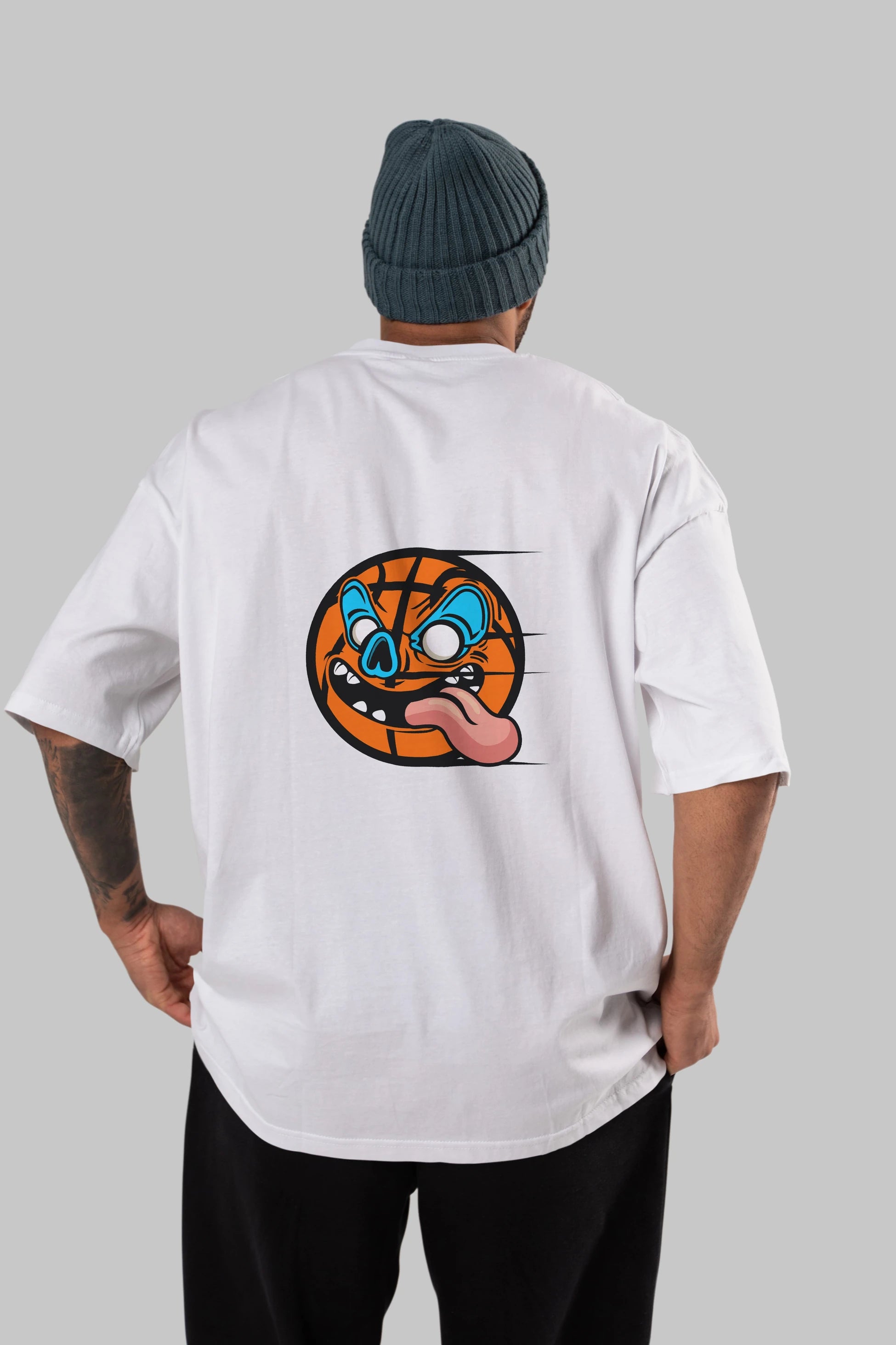 Basketball Arka Baskılı Oversize t-shirt Erkek Kadın Unisex %100 Pamuk tişort