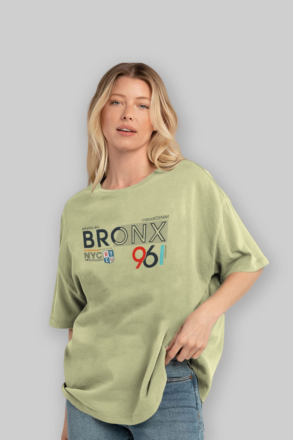 Bronx 96 Ön Baskılı Oversize t-shirt Erkek Kadın Unisex