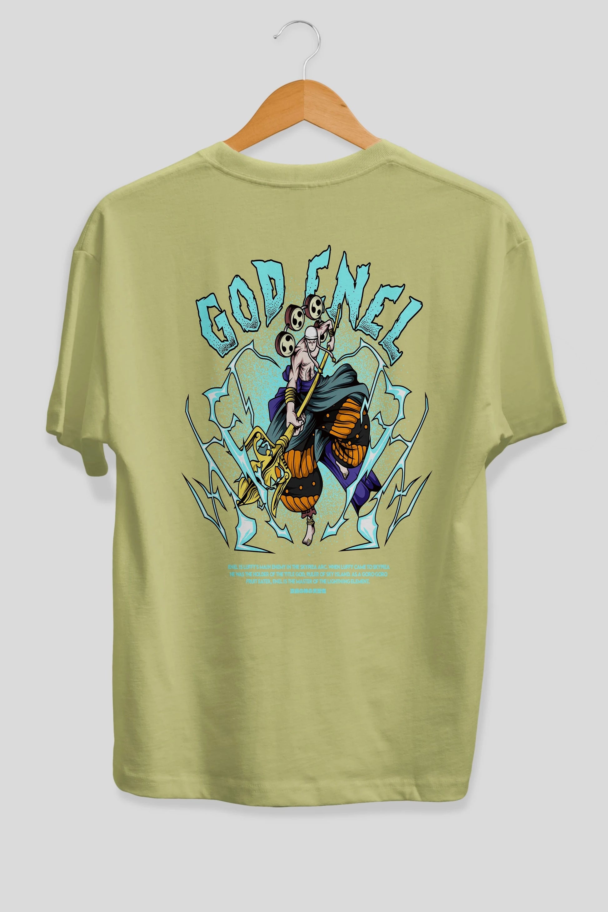 Eneru Anime Arka Baskılı Oversize t-shirt Erkek Kadın Unisex